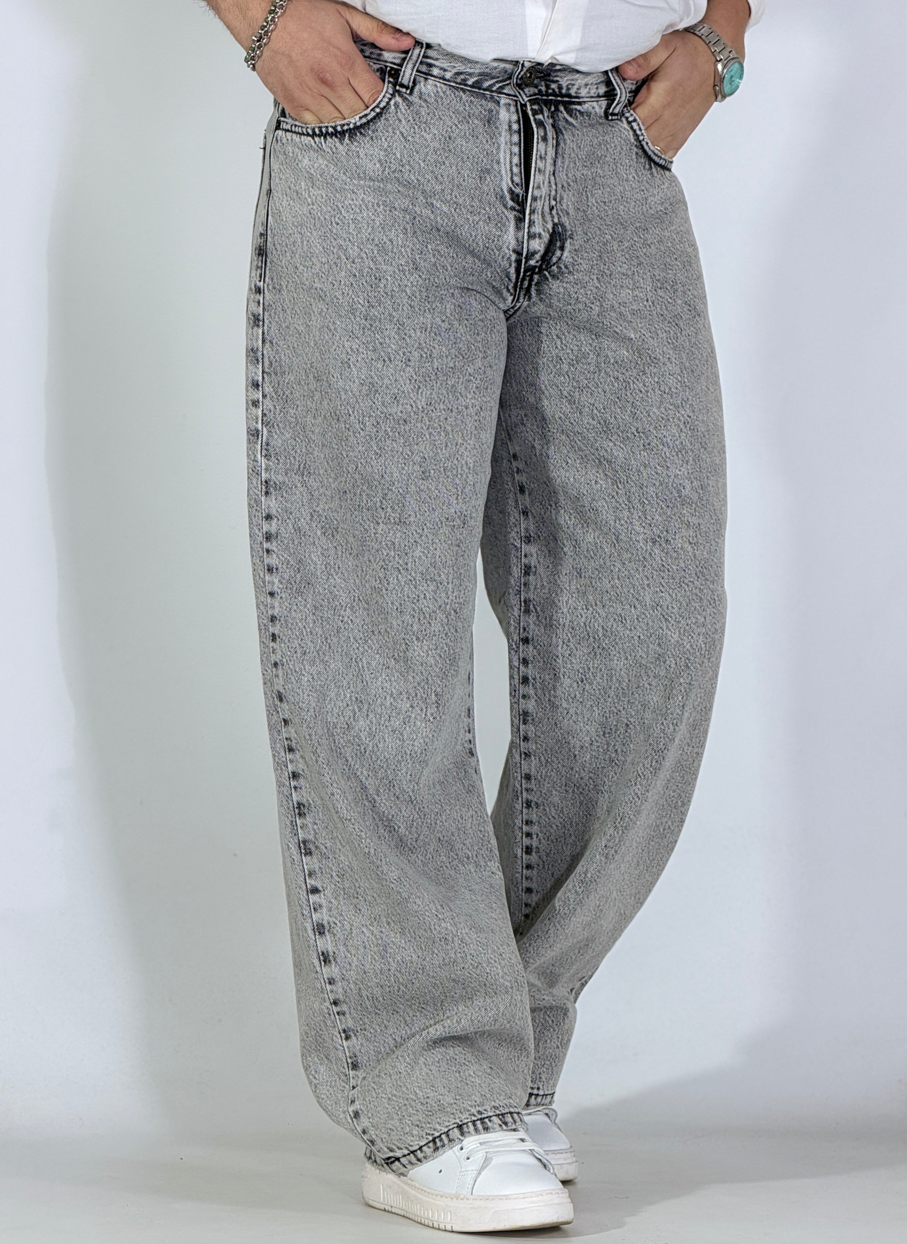 Jeans baggy cenere scuro BERNA
