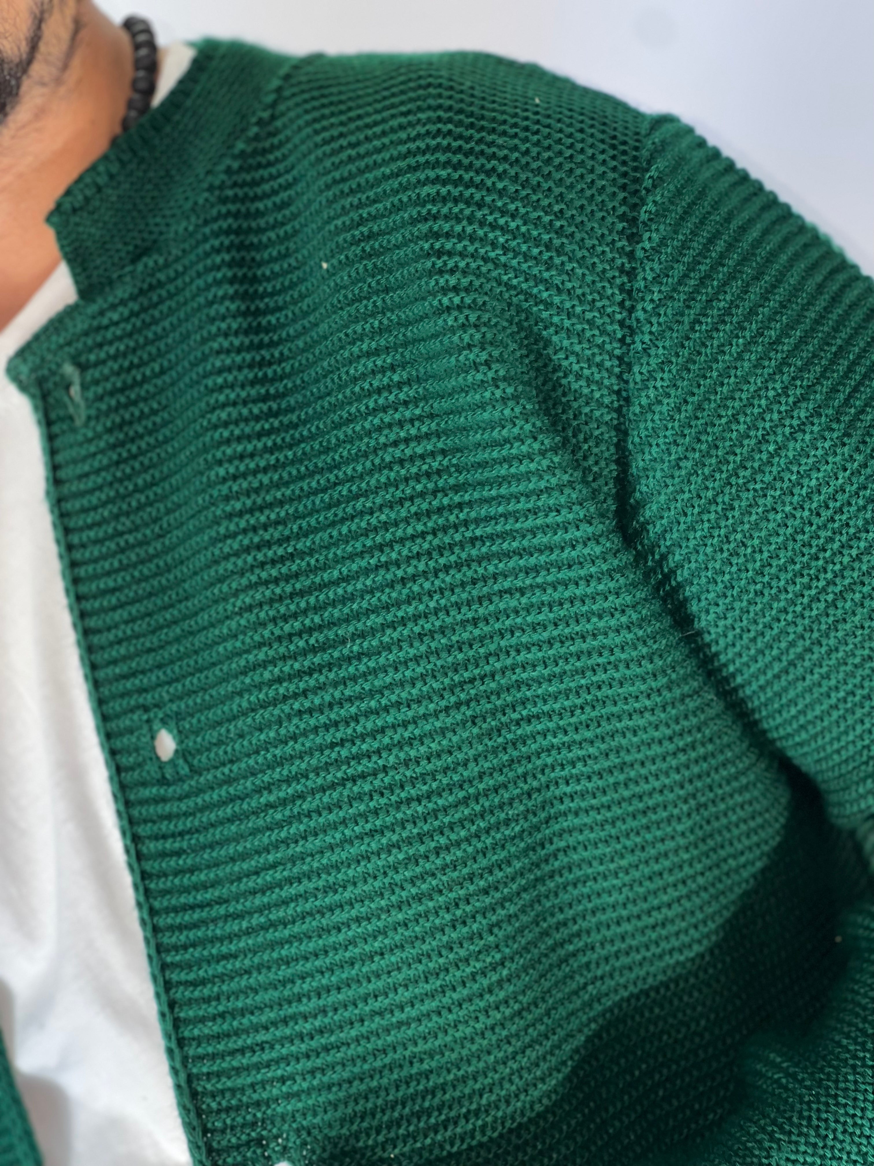 Seven · Cardigan coreano verde