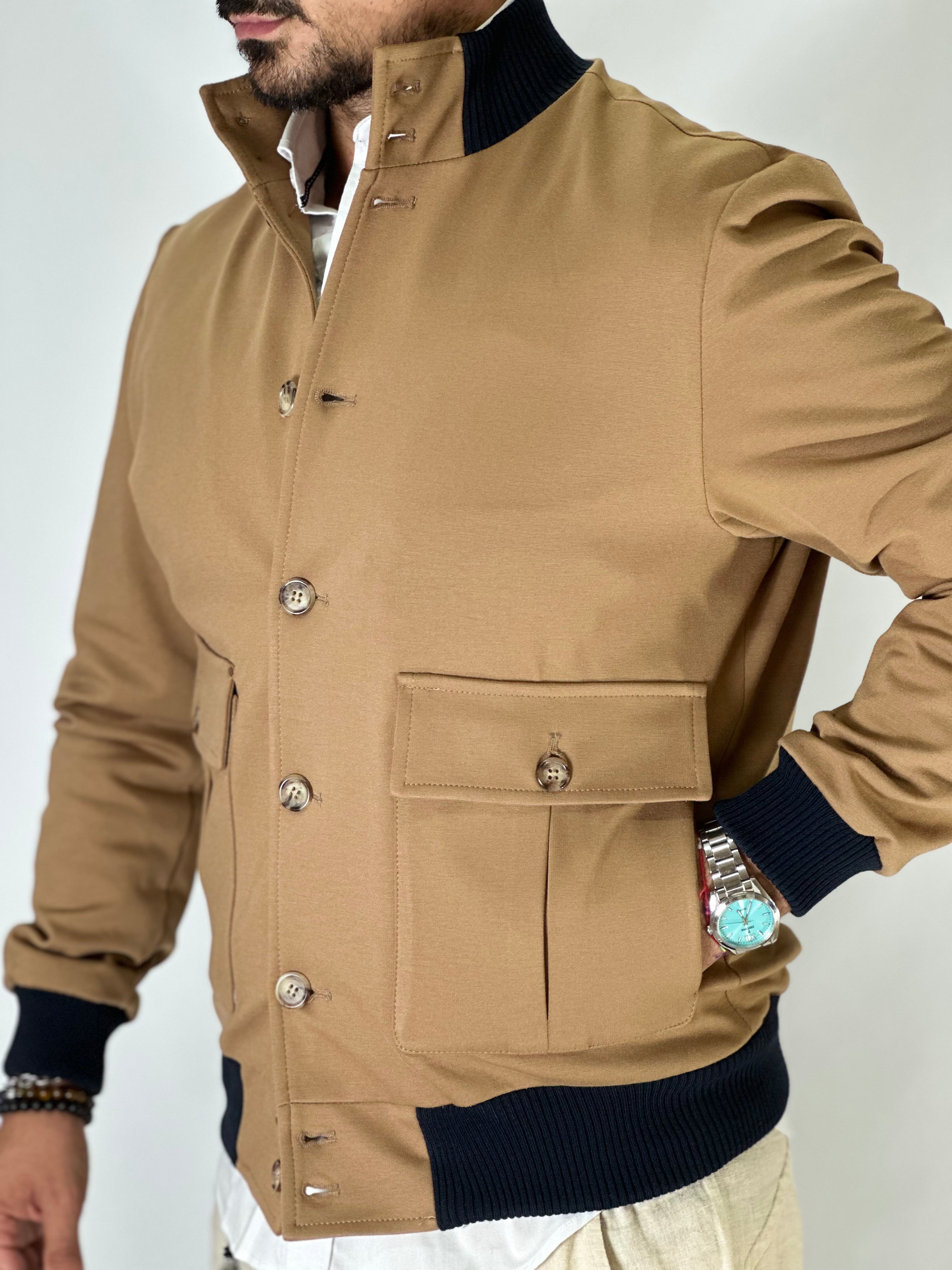 Giubbino bomber cammello BECKHAM