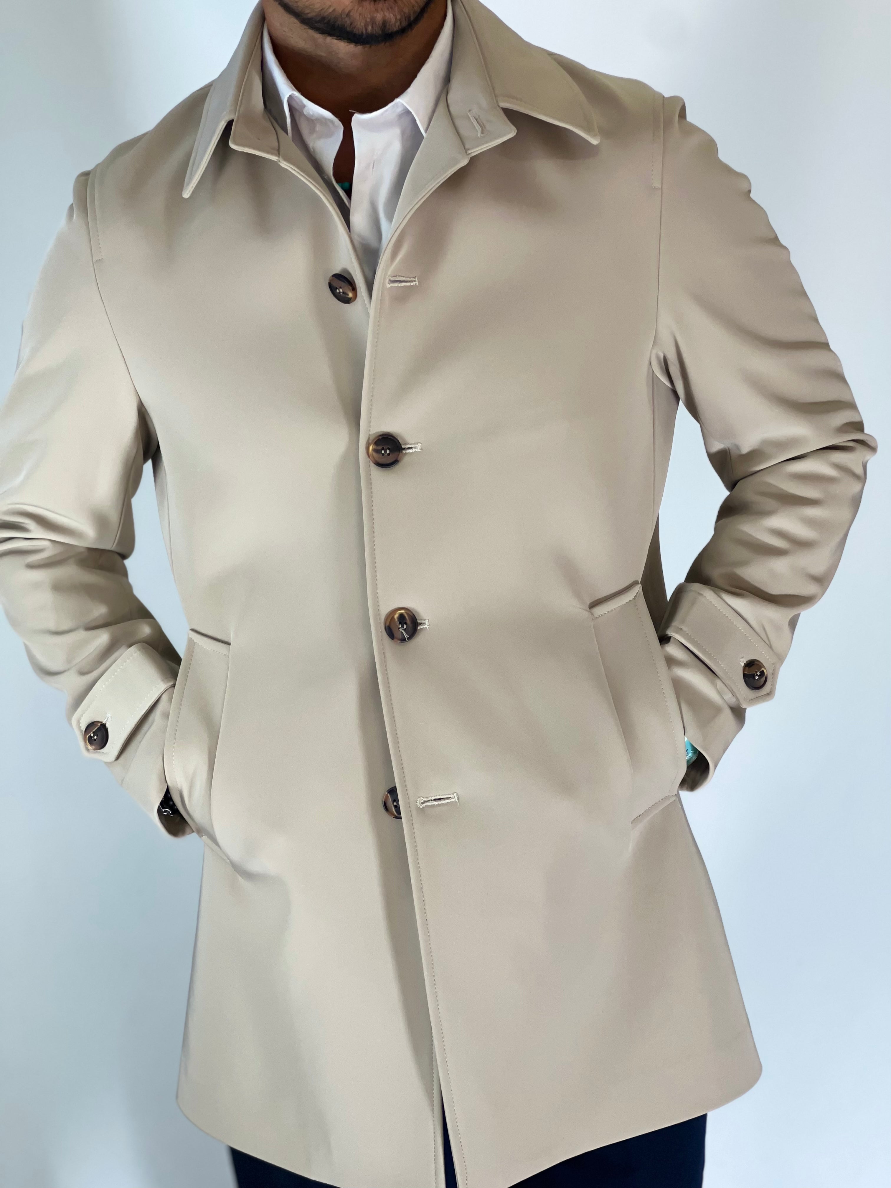 Trench elegant imbottito beige CAP SLOU