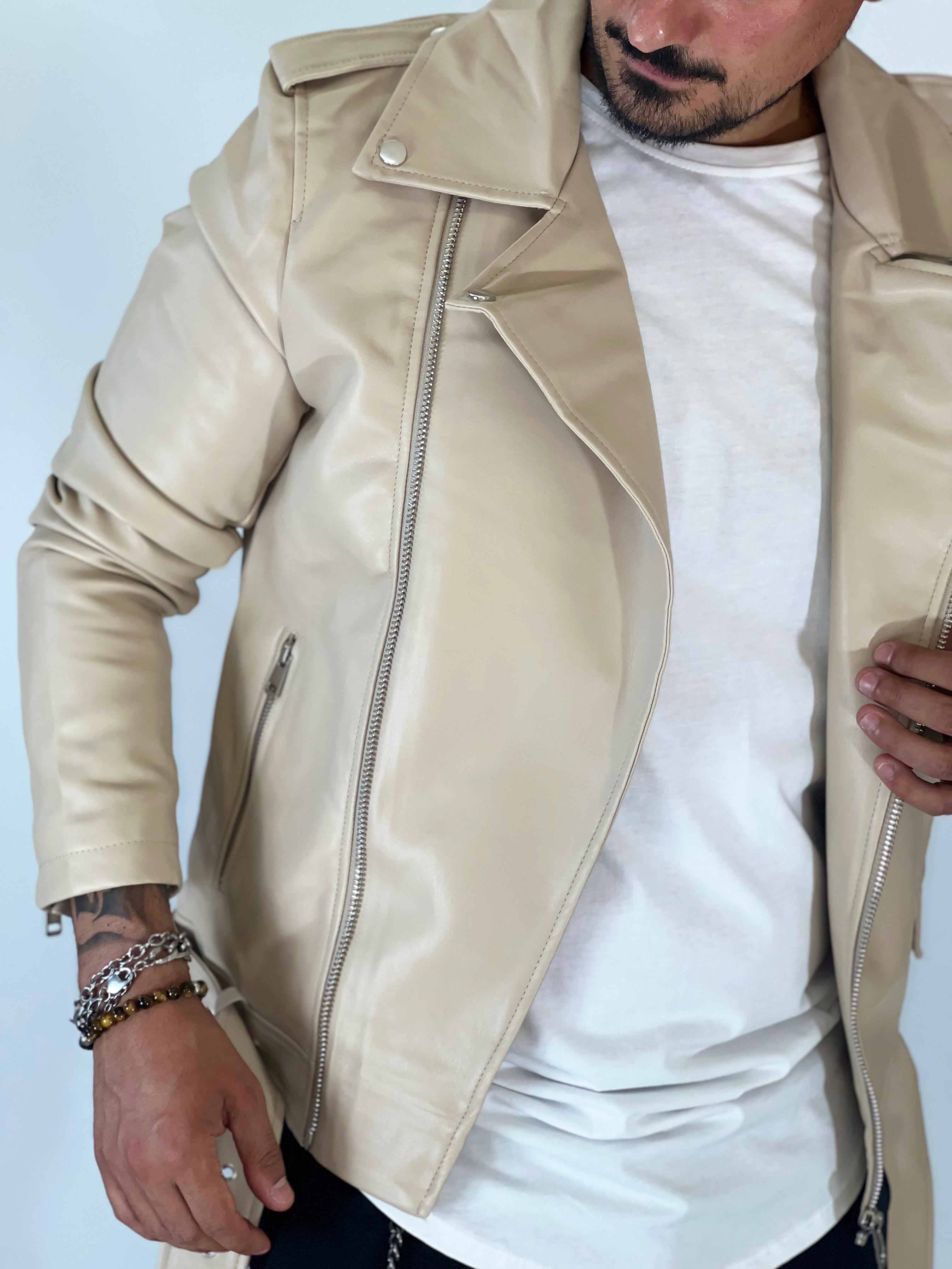 Chiodo ecopelle beige AD2301
