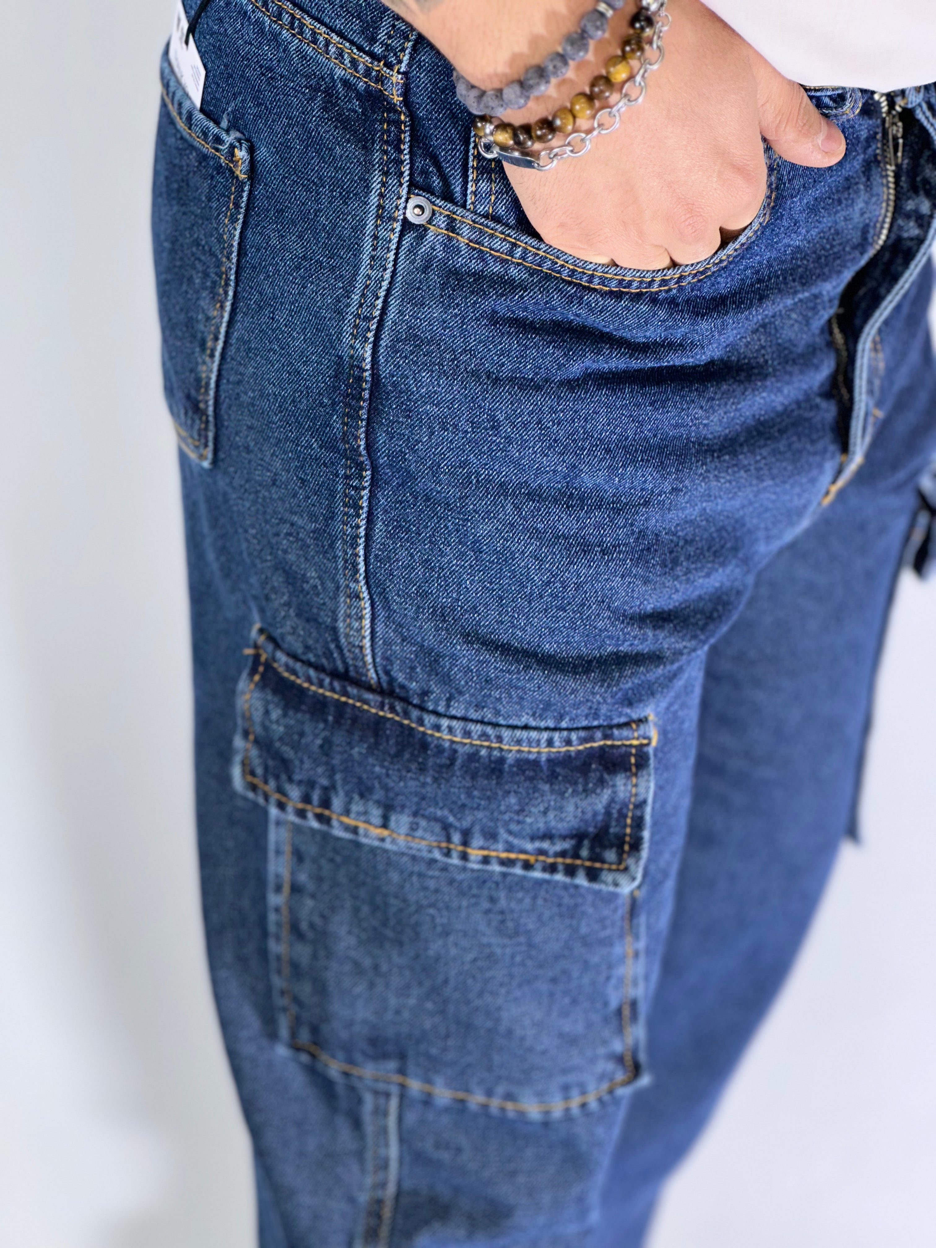 Brooklyn · Jeans loose fit cargo scuro