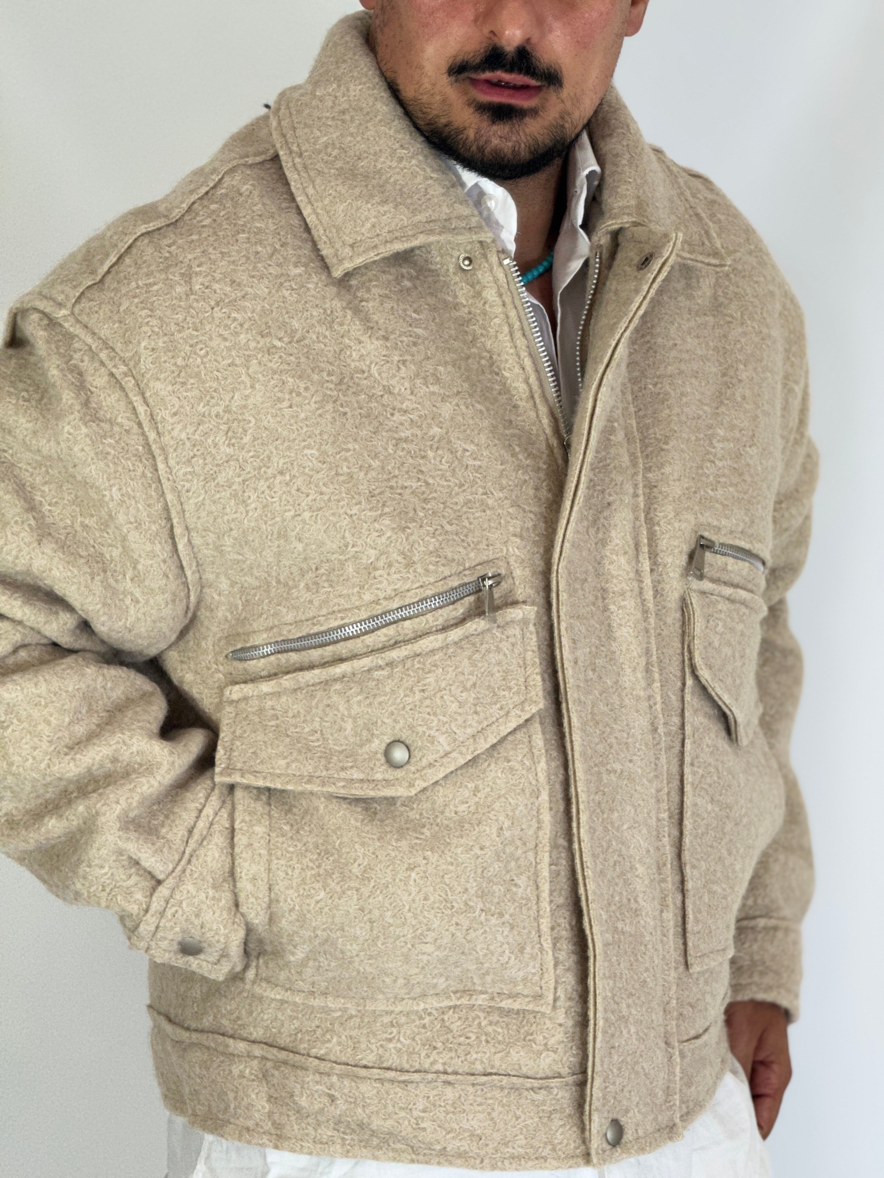 Giubbino over pettinato beige 9911