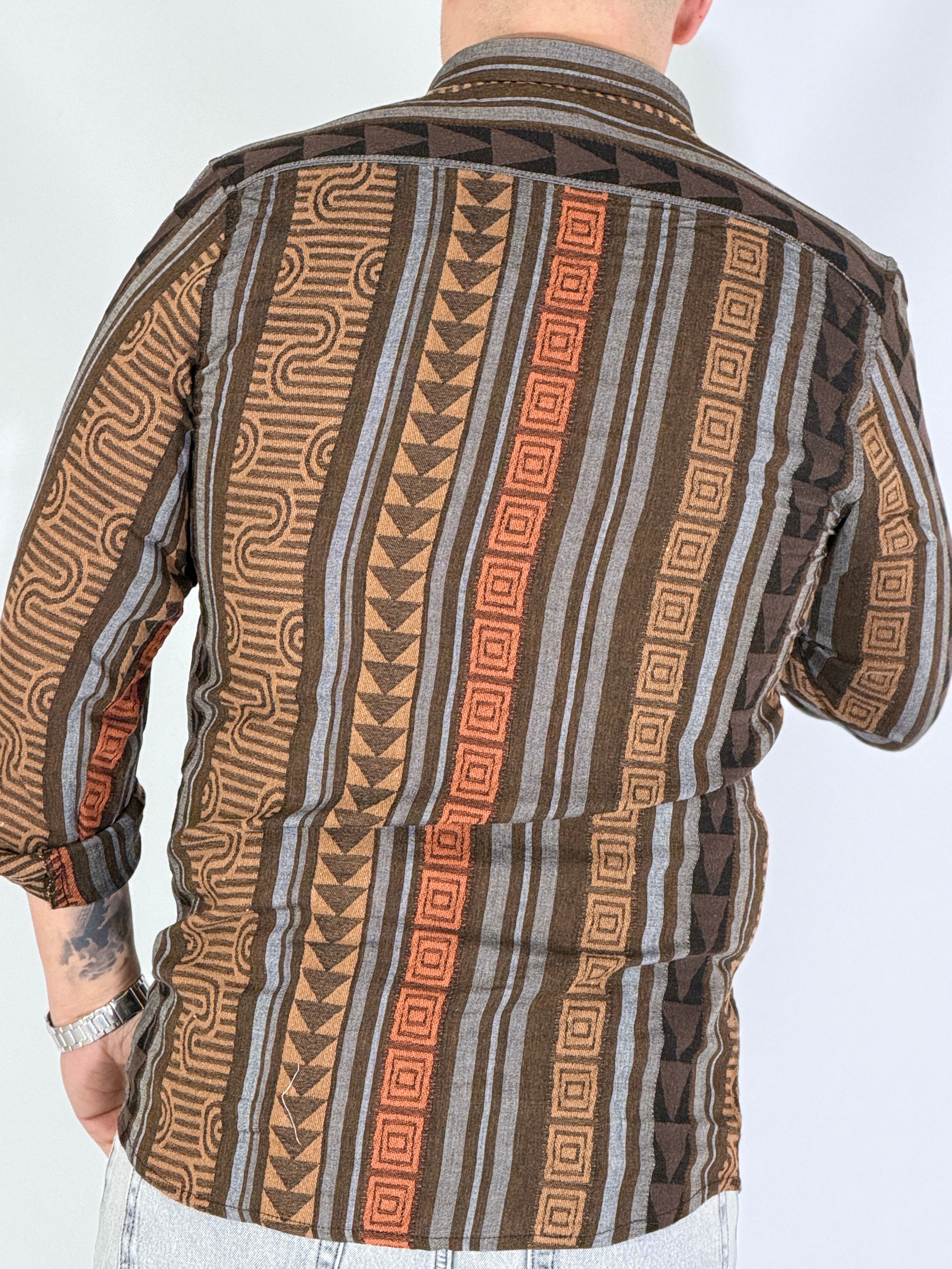 Camicia ricamata brown LIME