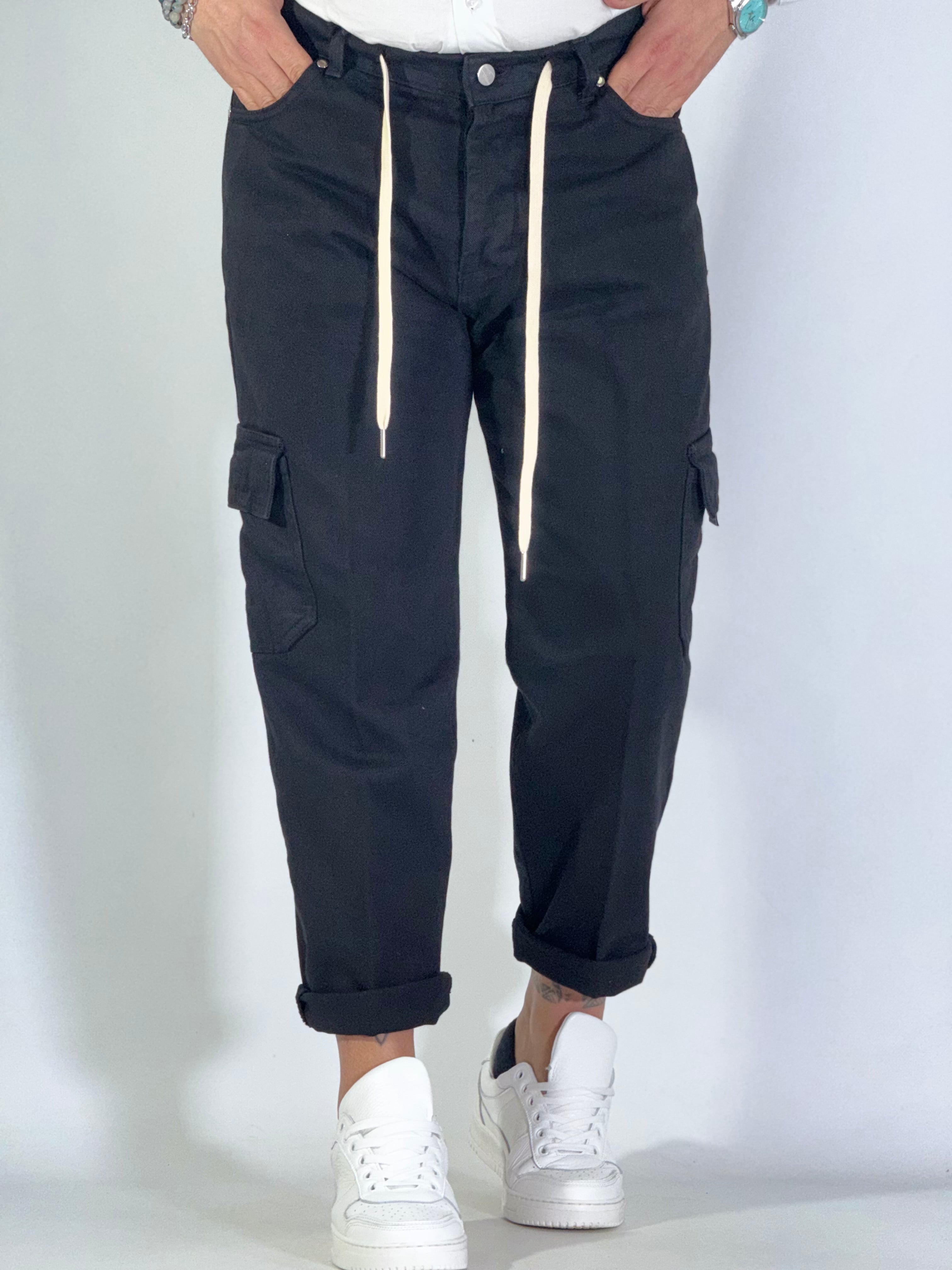 Pantalone denim bull nero ART POKE