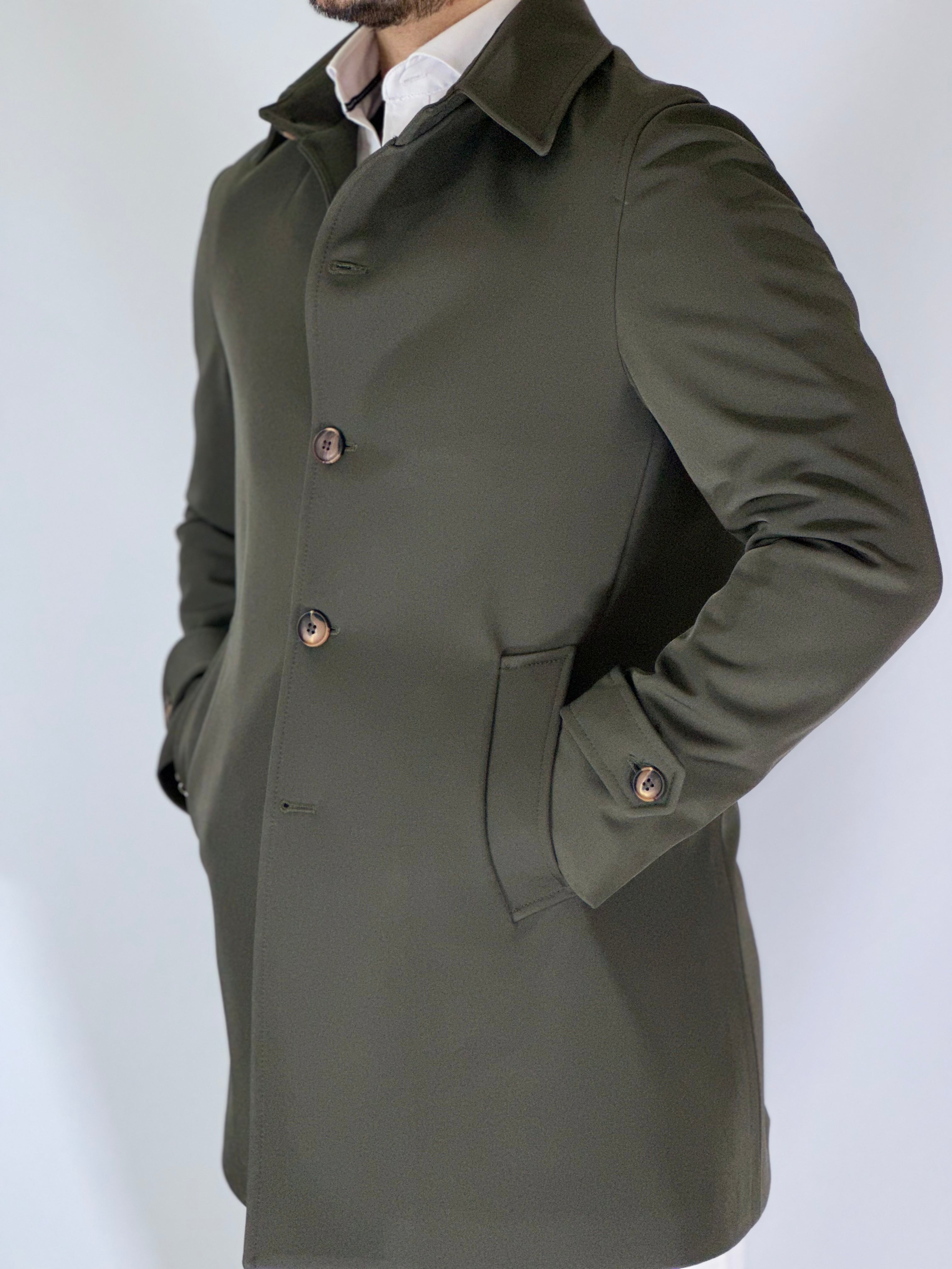Trench elegant imbottito verde CAP SLOU