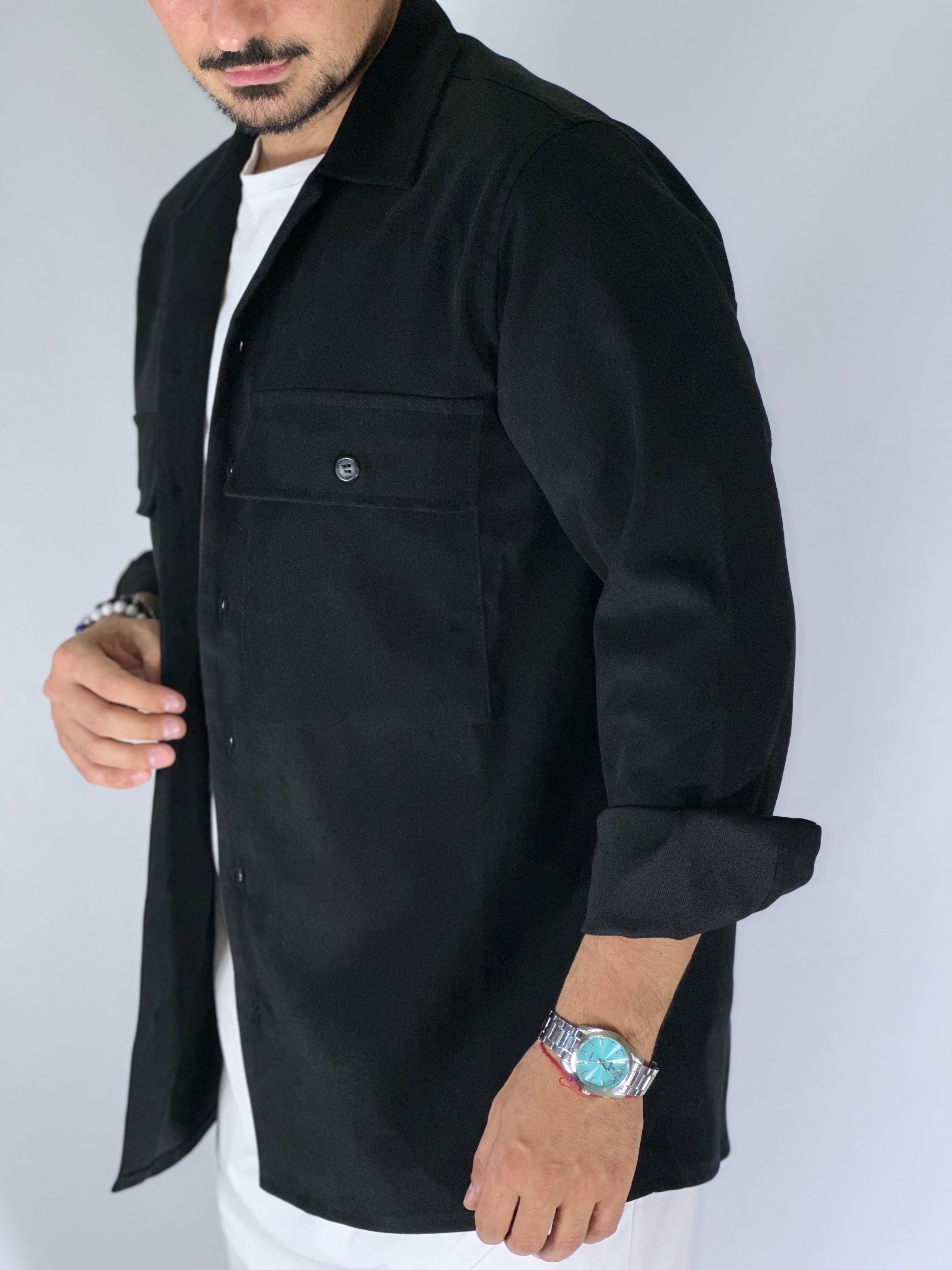 Camicione regular nero MIGLIACCIO TO1042