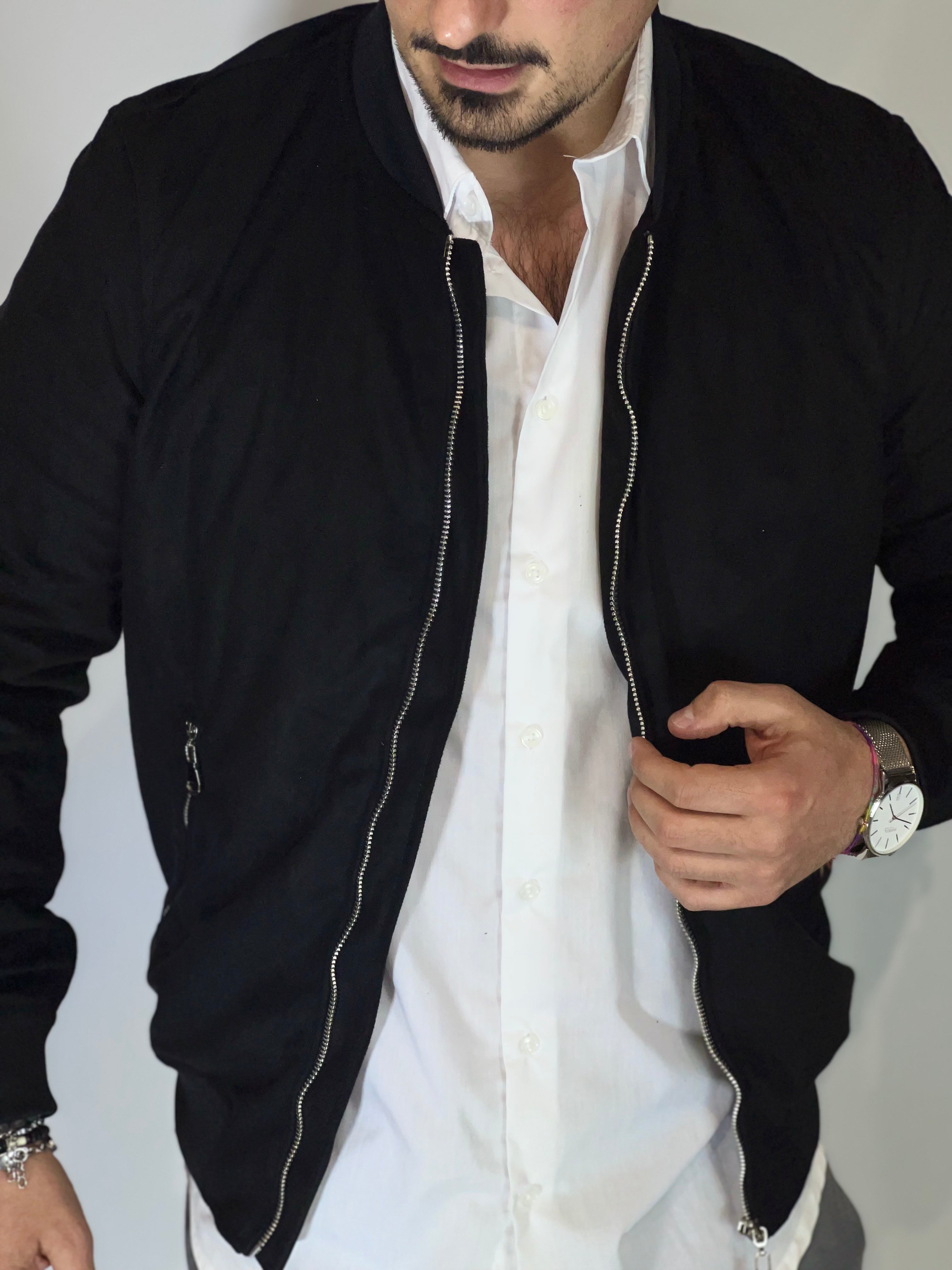 Giubbino eco-camoscio nero ZMG8153