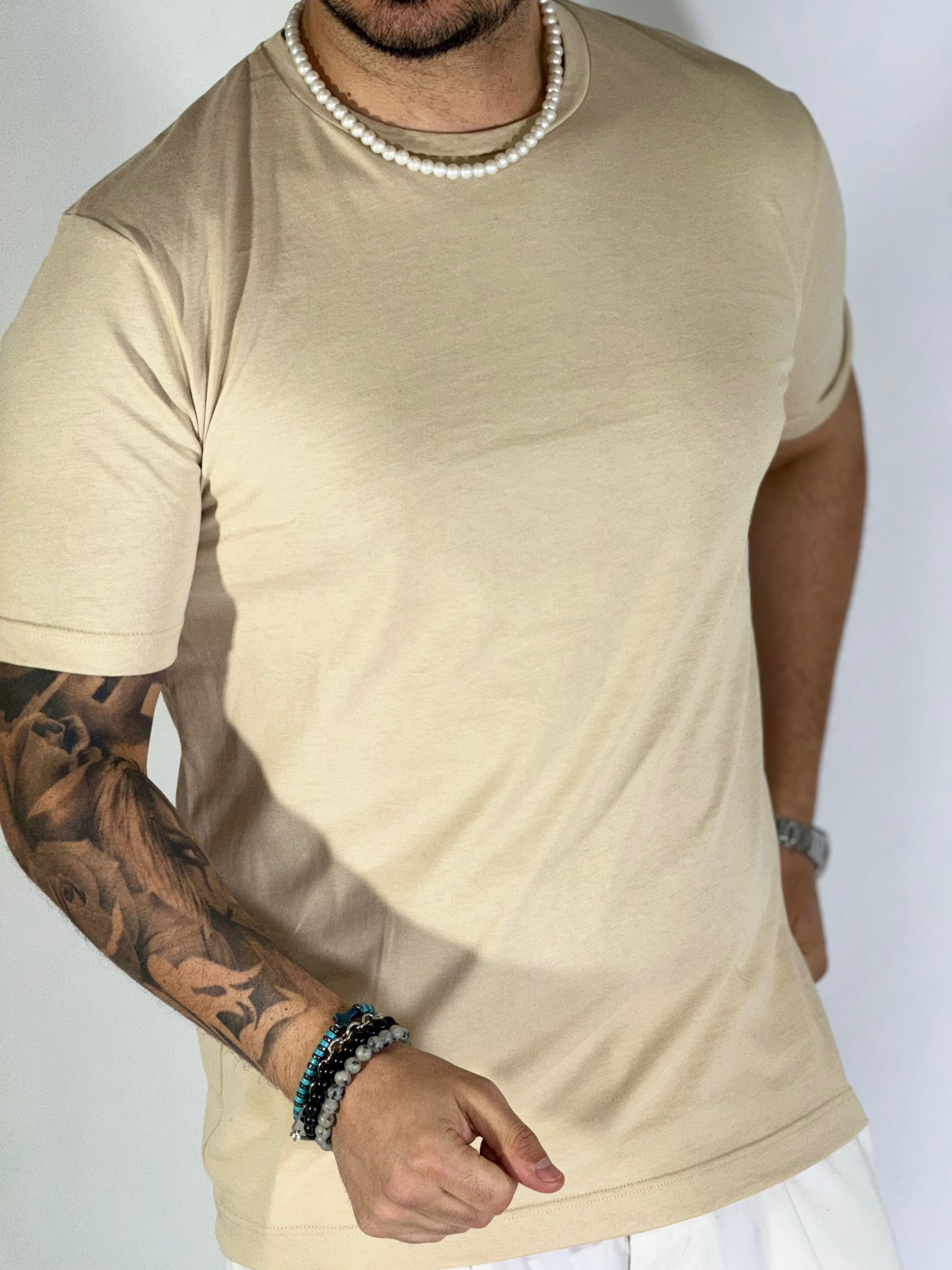 T-Shirt basic sabbia M19221