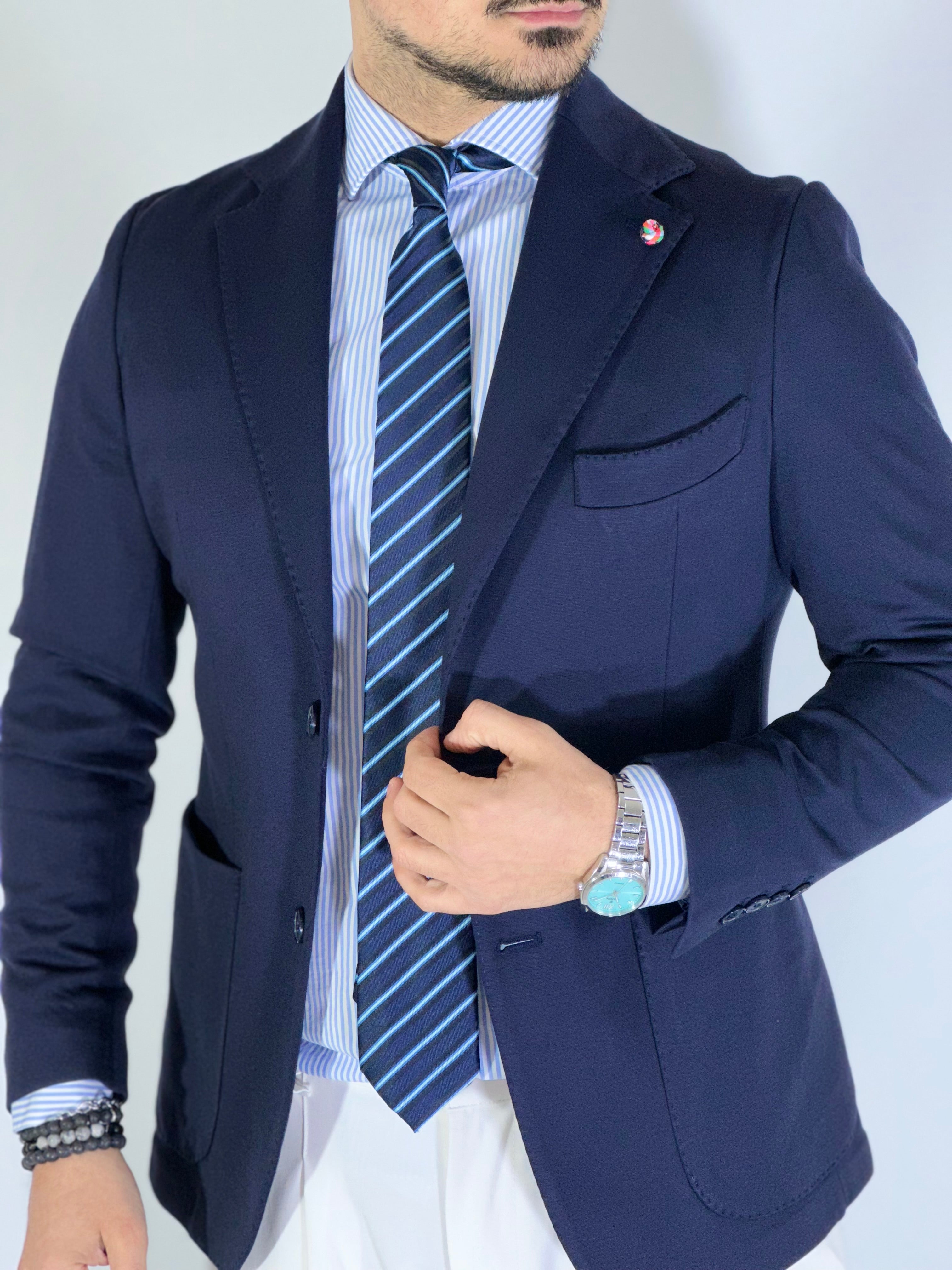 Giacca punto milano blu ART SC0/201