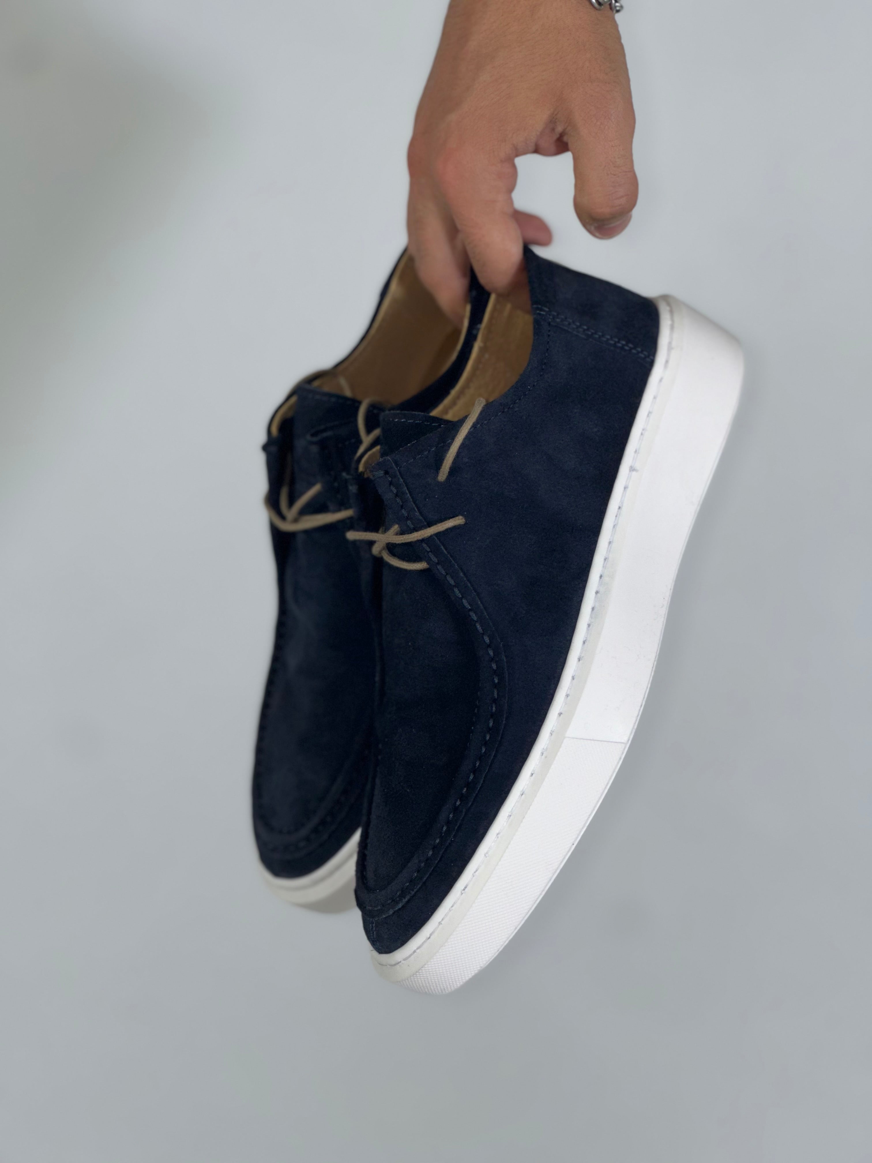 Mocassino casual camoscio blu N73