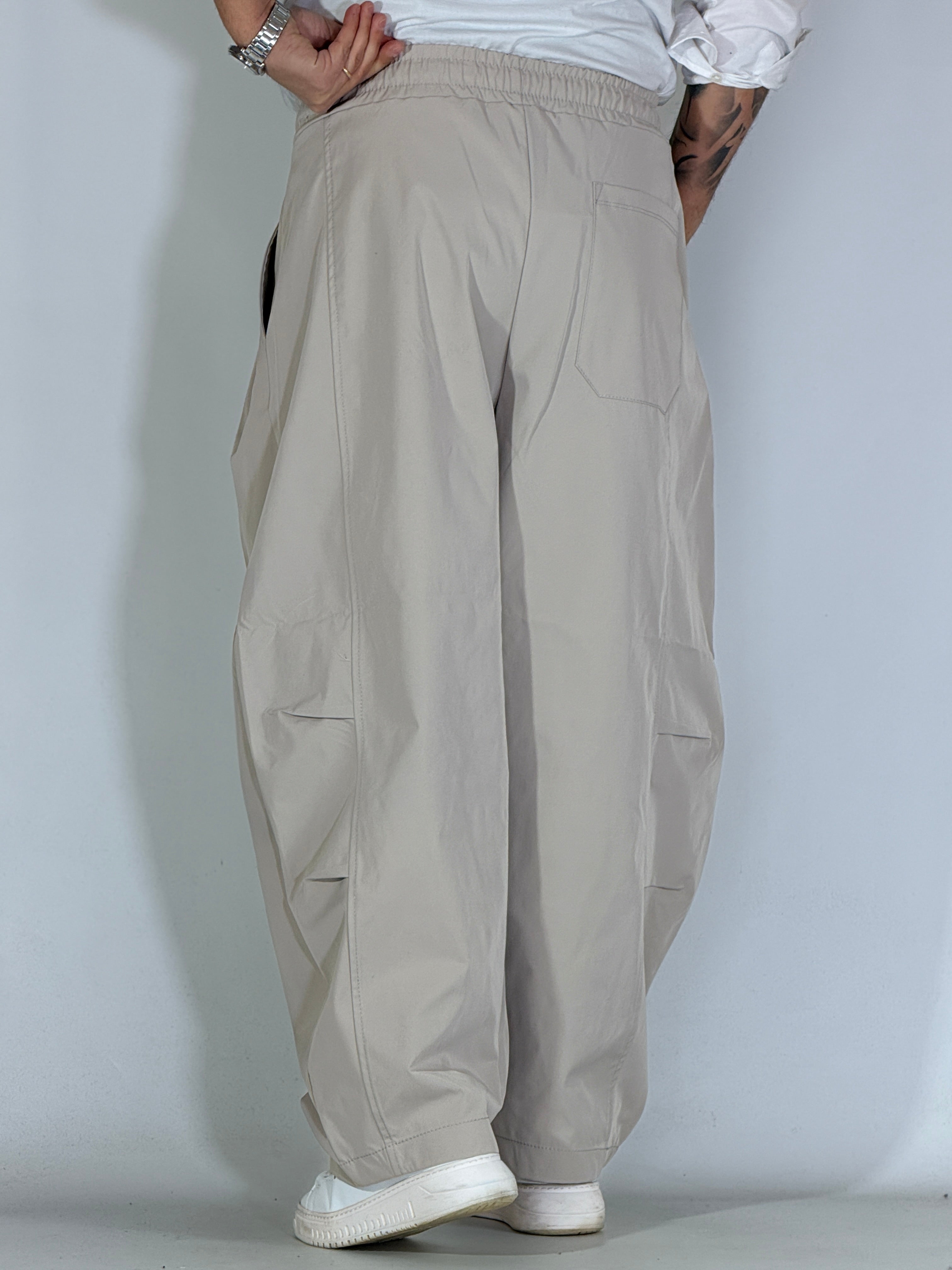 Pantalone extreme palazzo grigio chiaro BE155