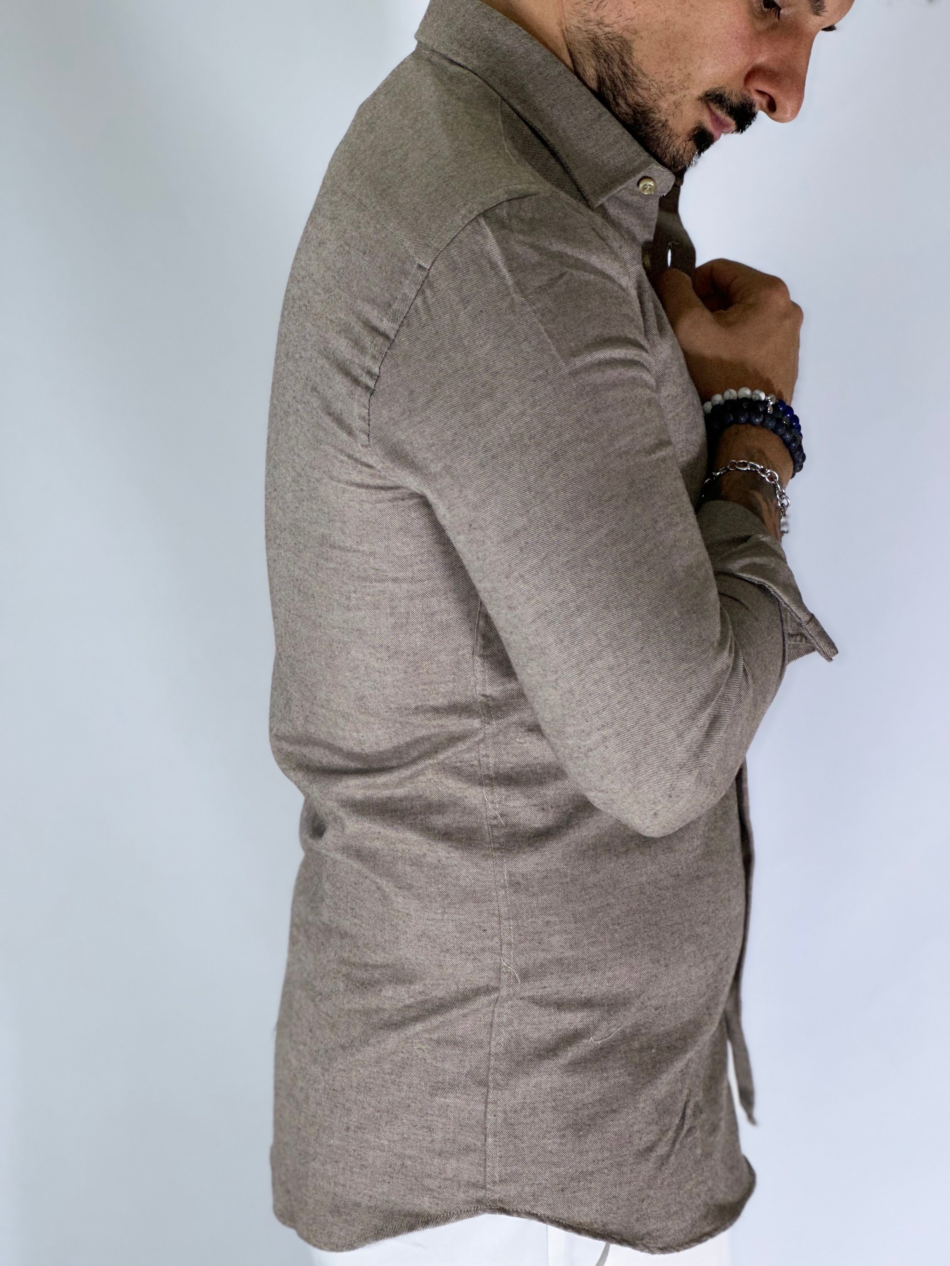 Camicia flanella tortora MIGLIACCIO