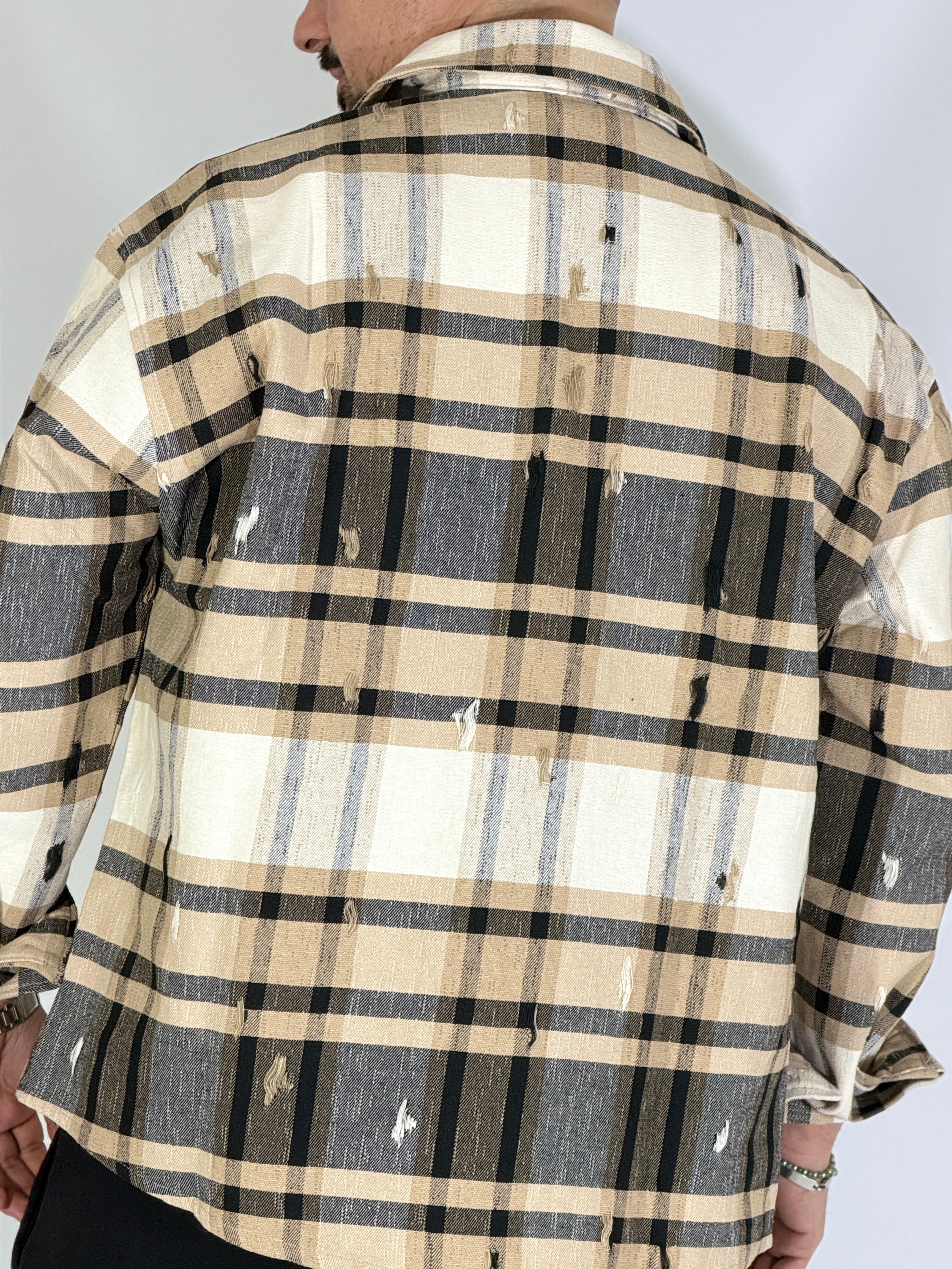 Giacca quadri beige CAM7804