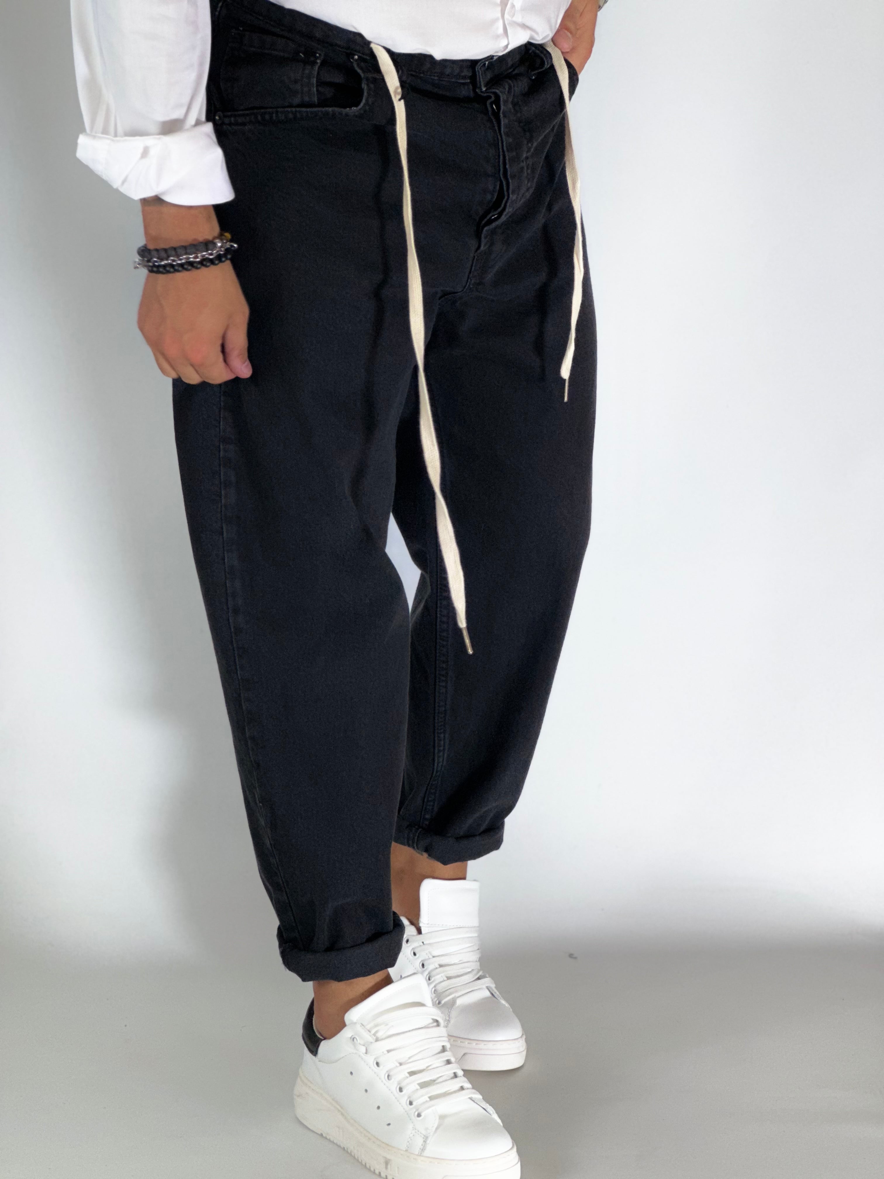 Jeans loose fit CARROT nero BLKS2014