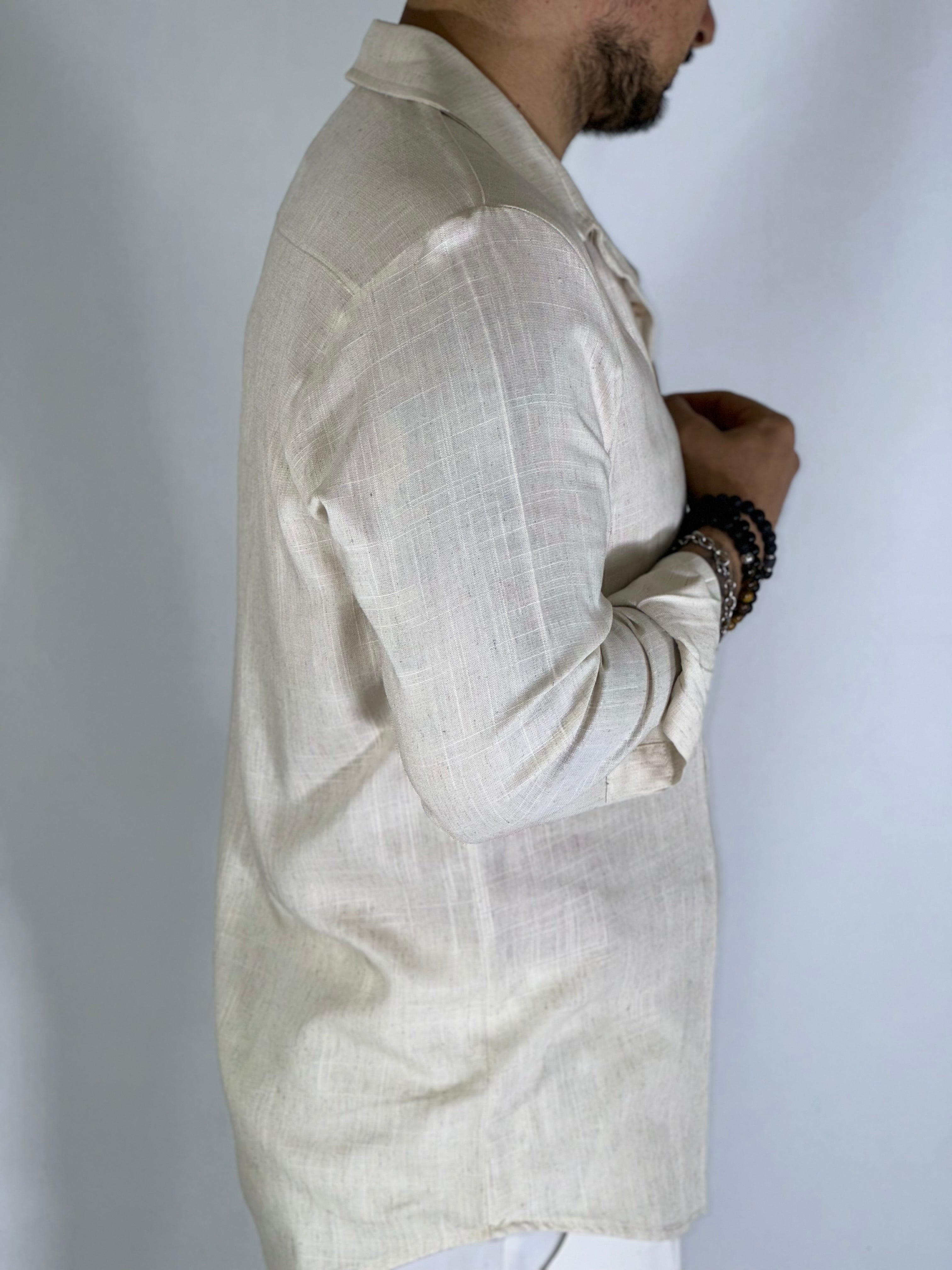Camicia casacca beige GP/2091