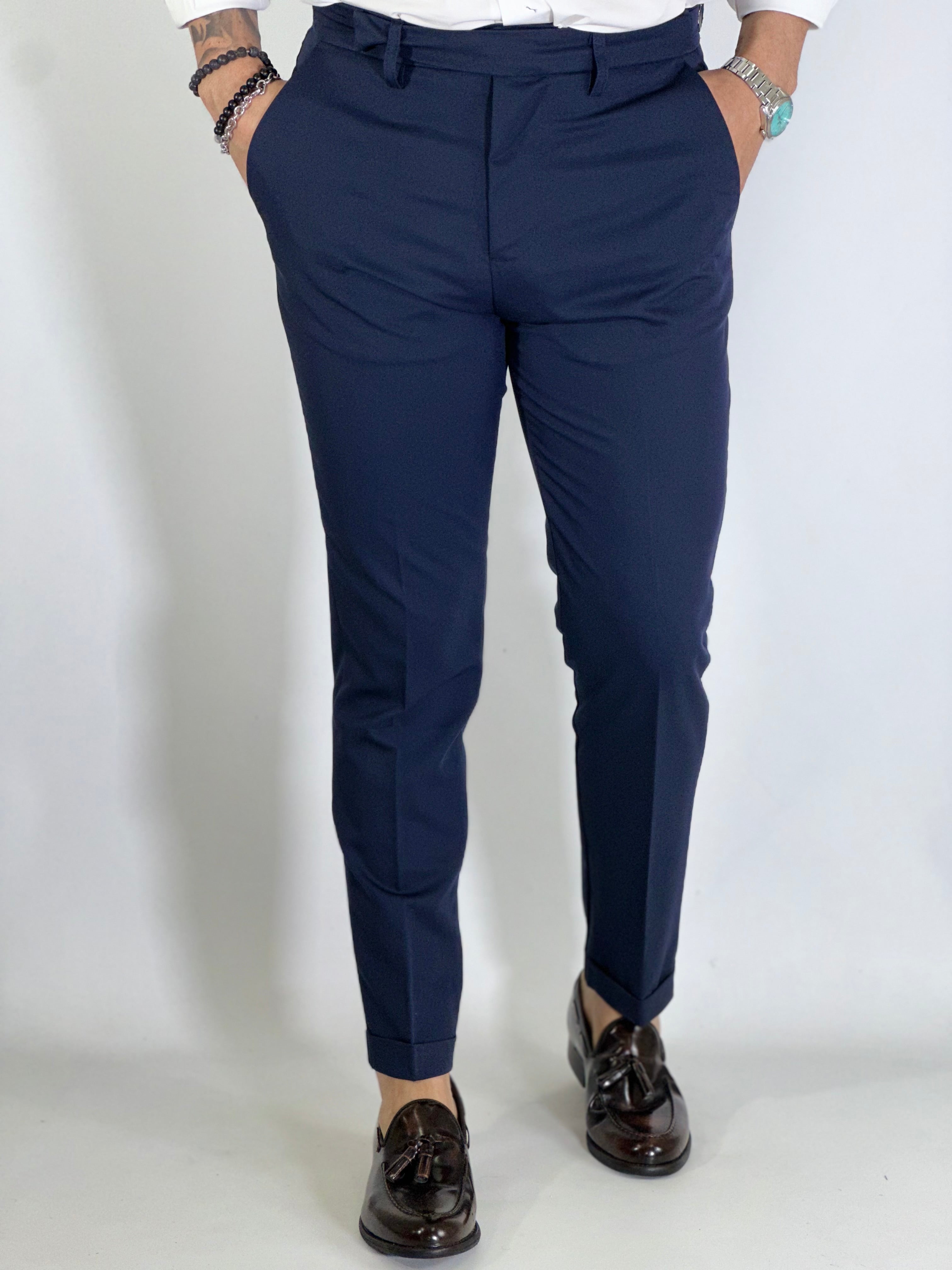 Pantalone vita alta blu SOX UM756