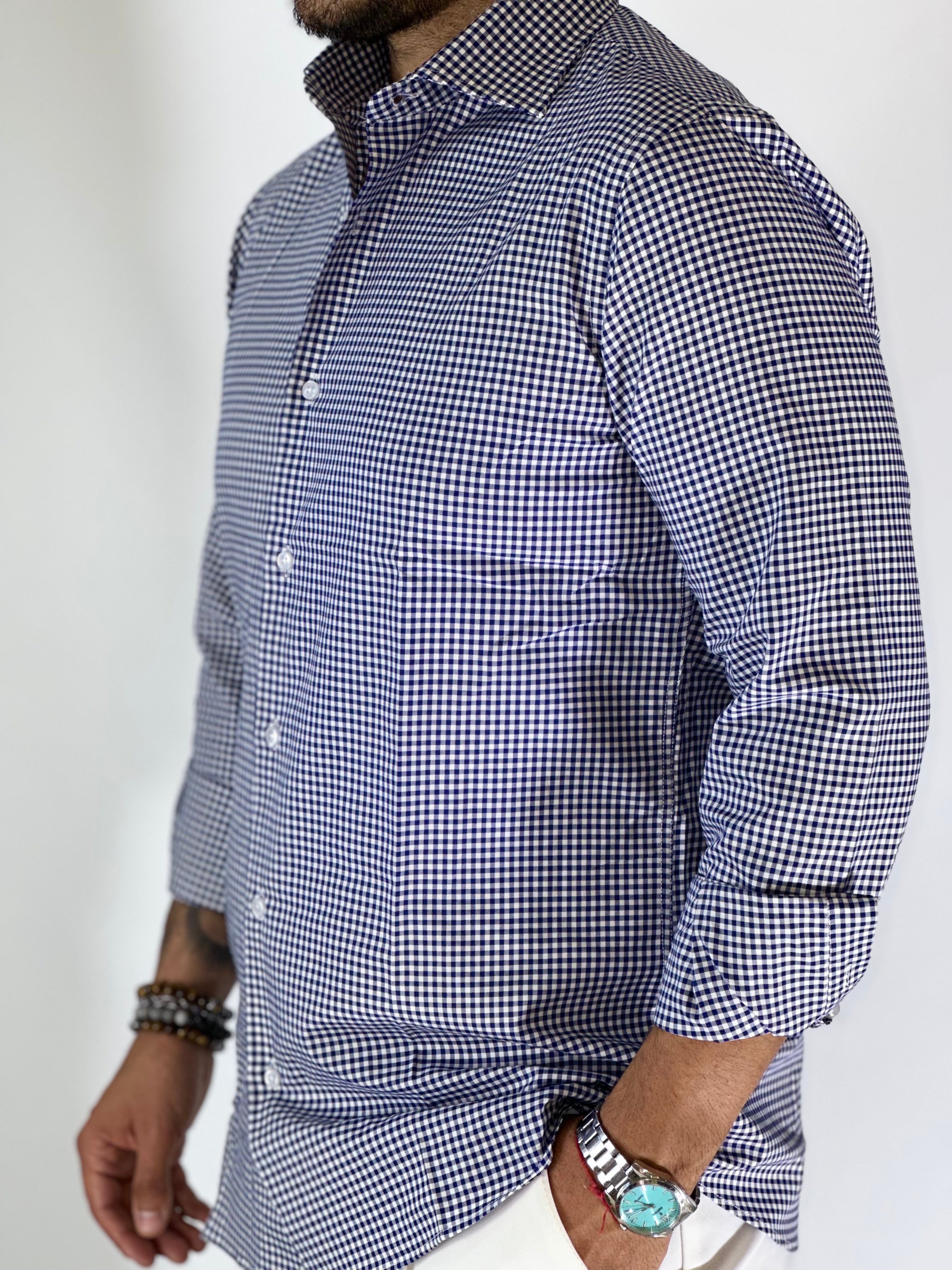 Camicia quadro blu MIGLIACCIO