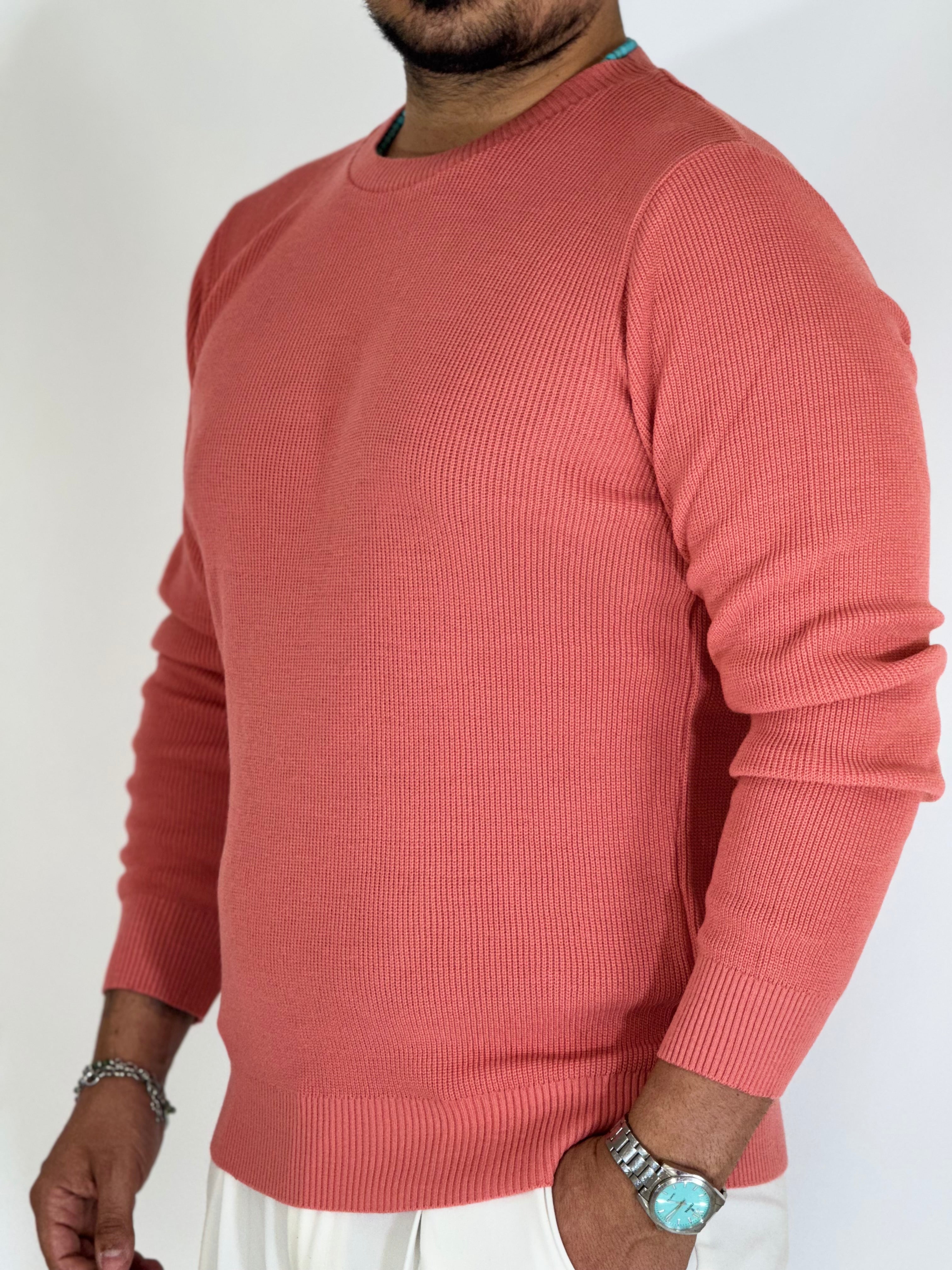 Maglia girocollo corallo MF13670