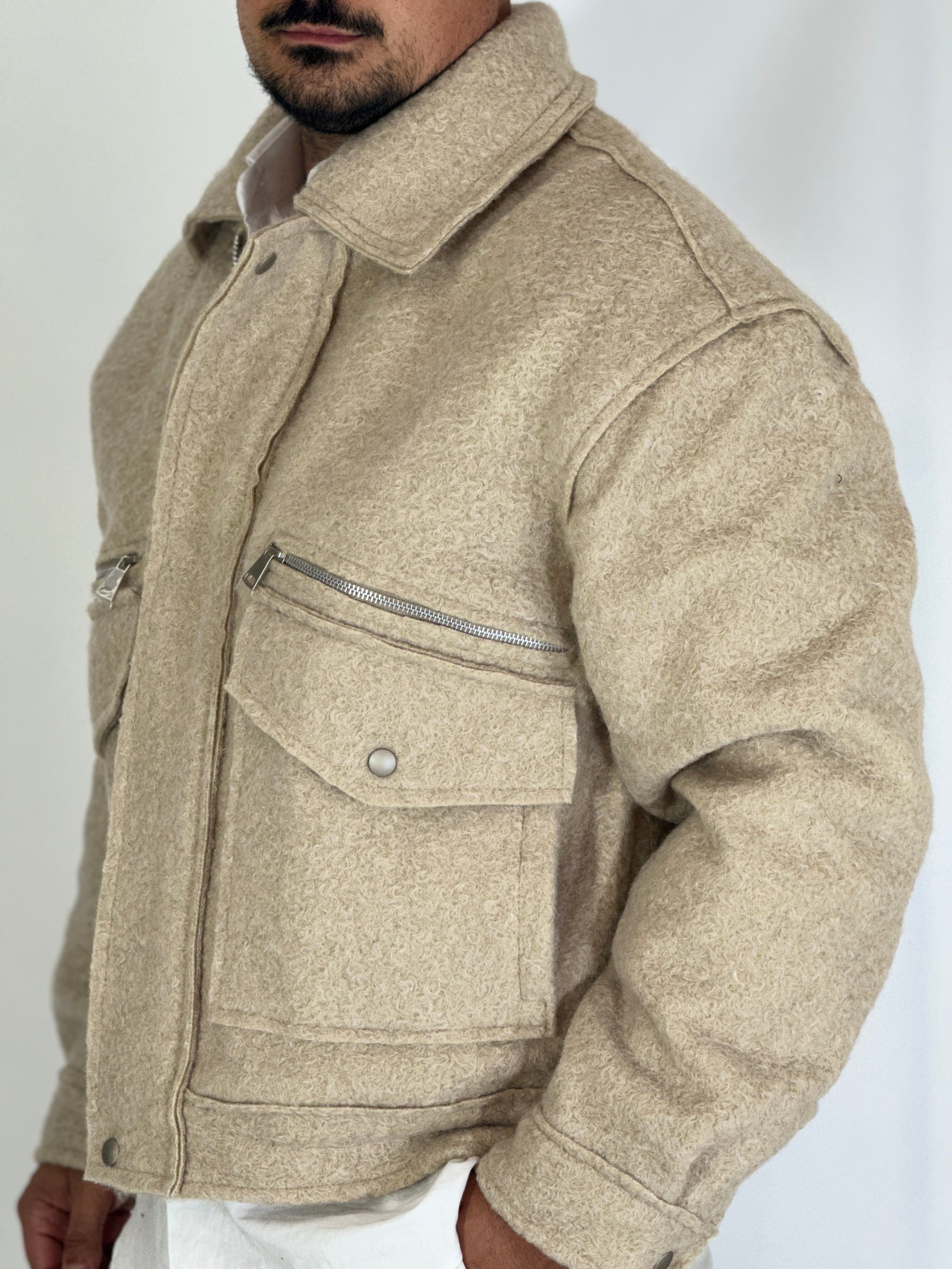 Giubbino over pettinato beige 9911