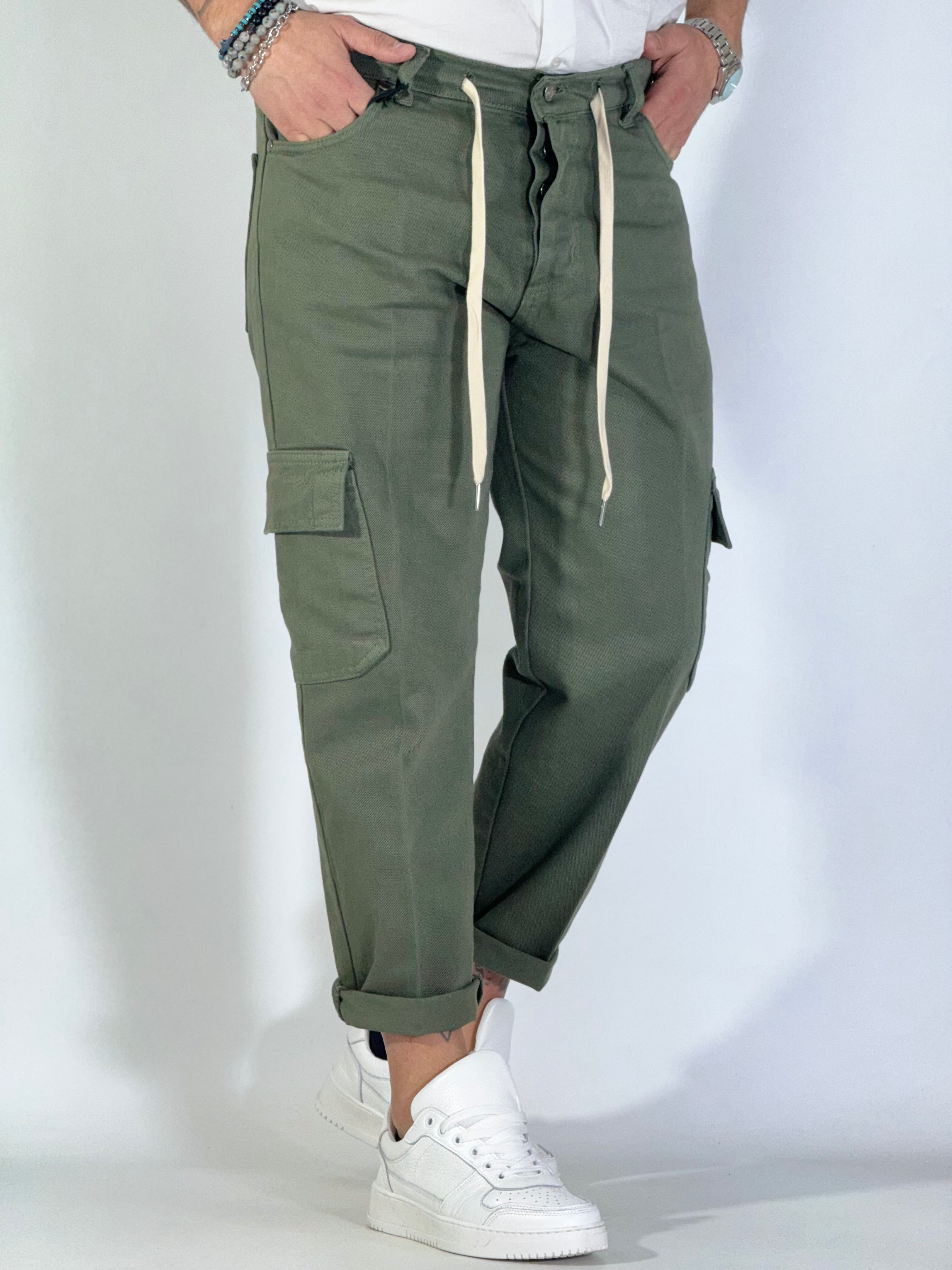 Pantalone denim bull verde ART POKE