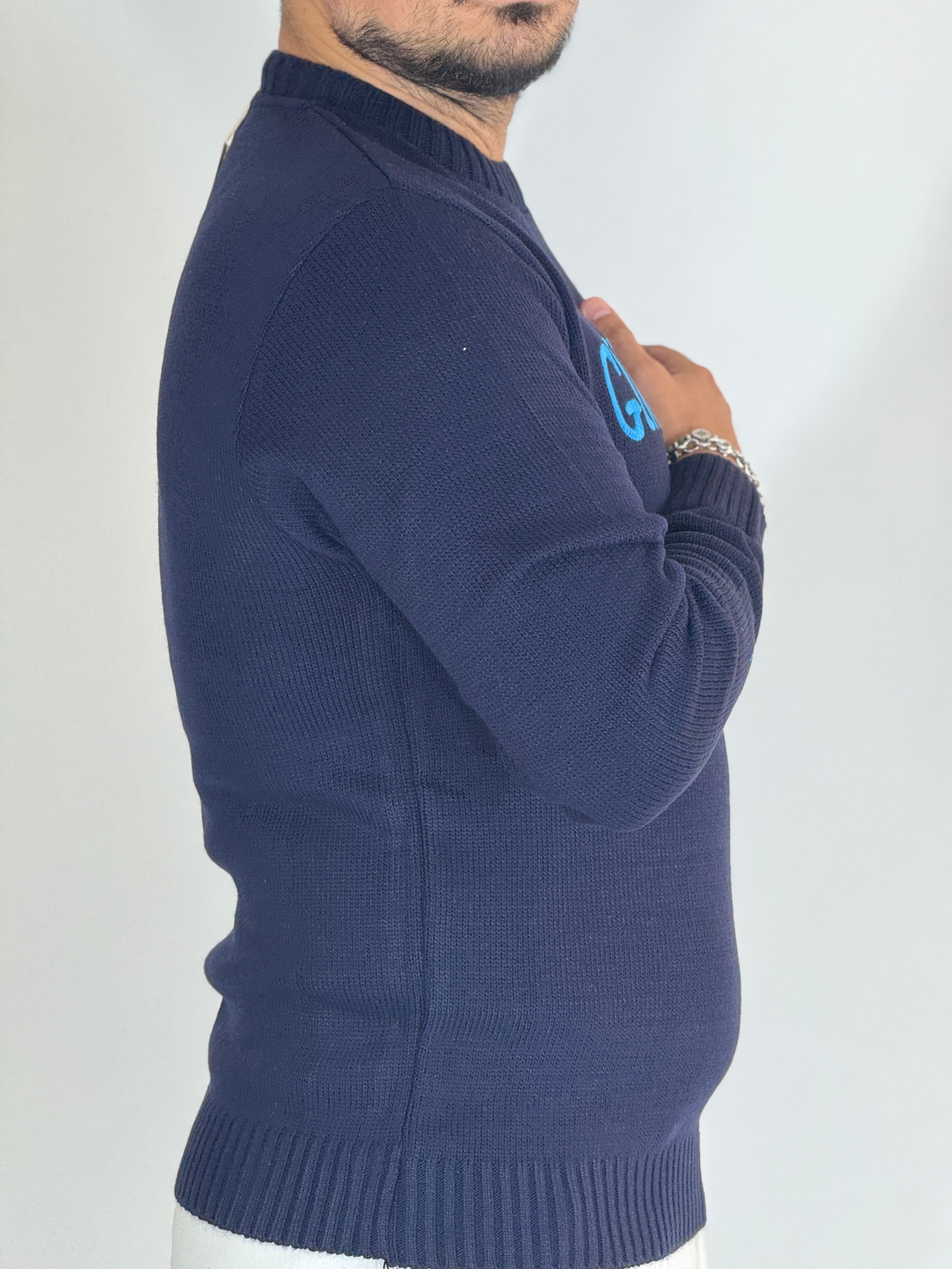 Maglia girocollo blu GIN TONIC ADG772