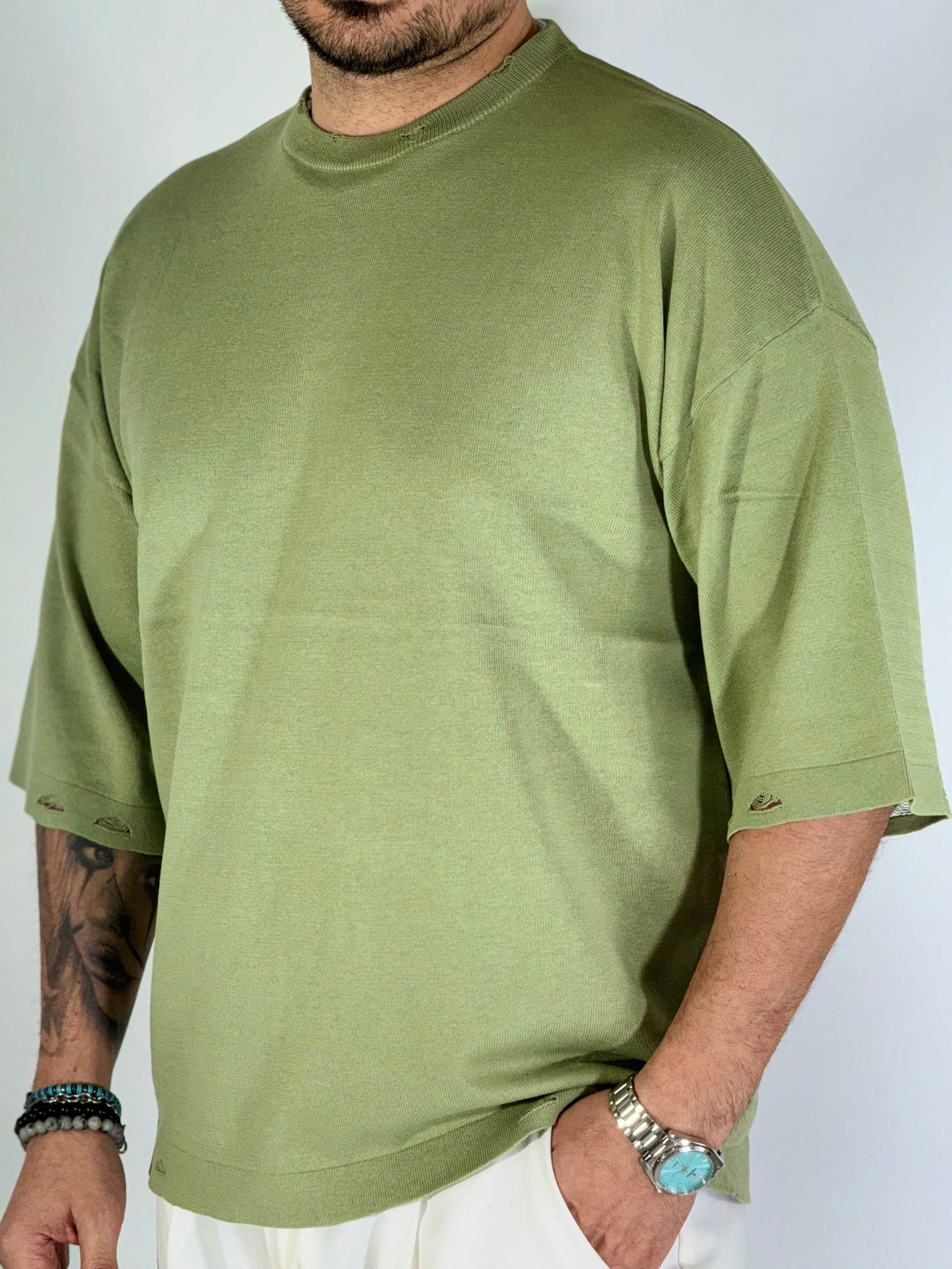 T-shirt over sfrangiata pea green W86009
