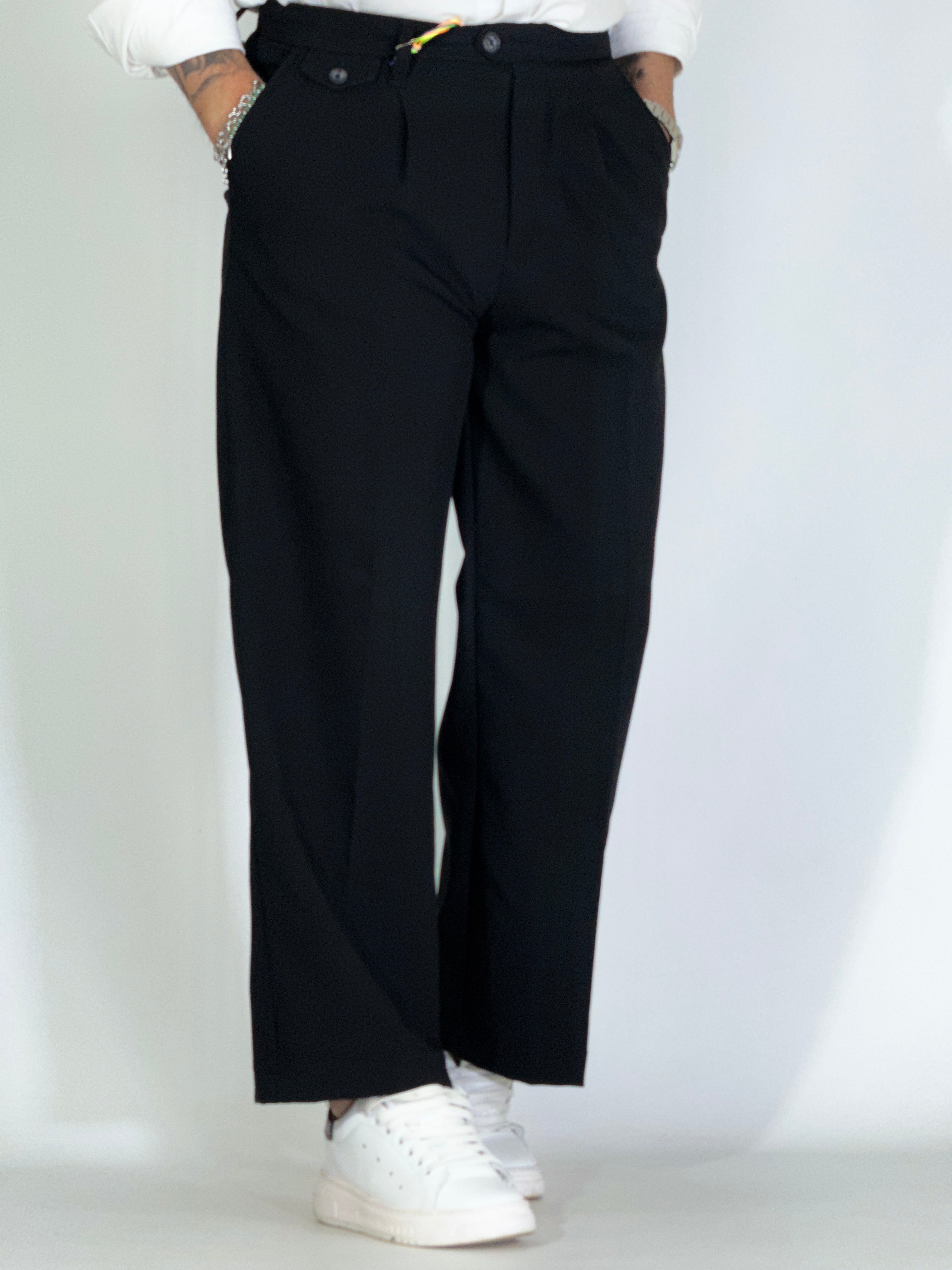 Pantalone vita alta nero KLAUS