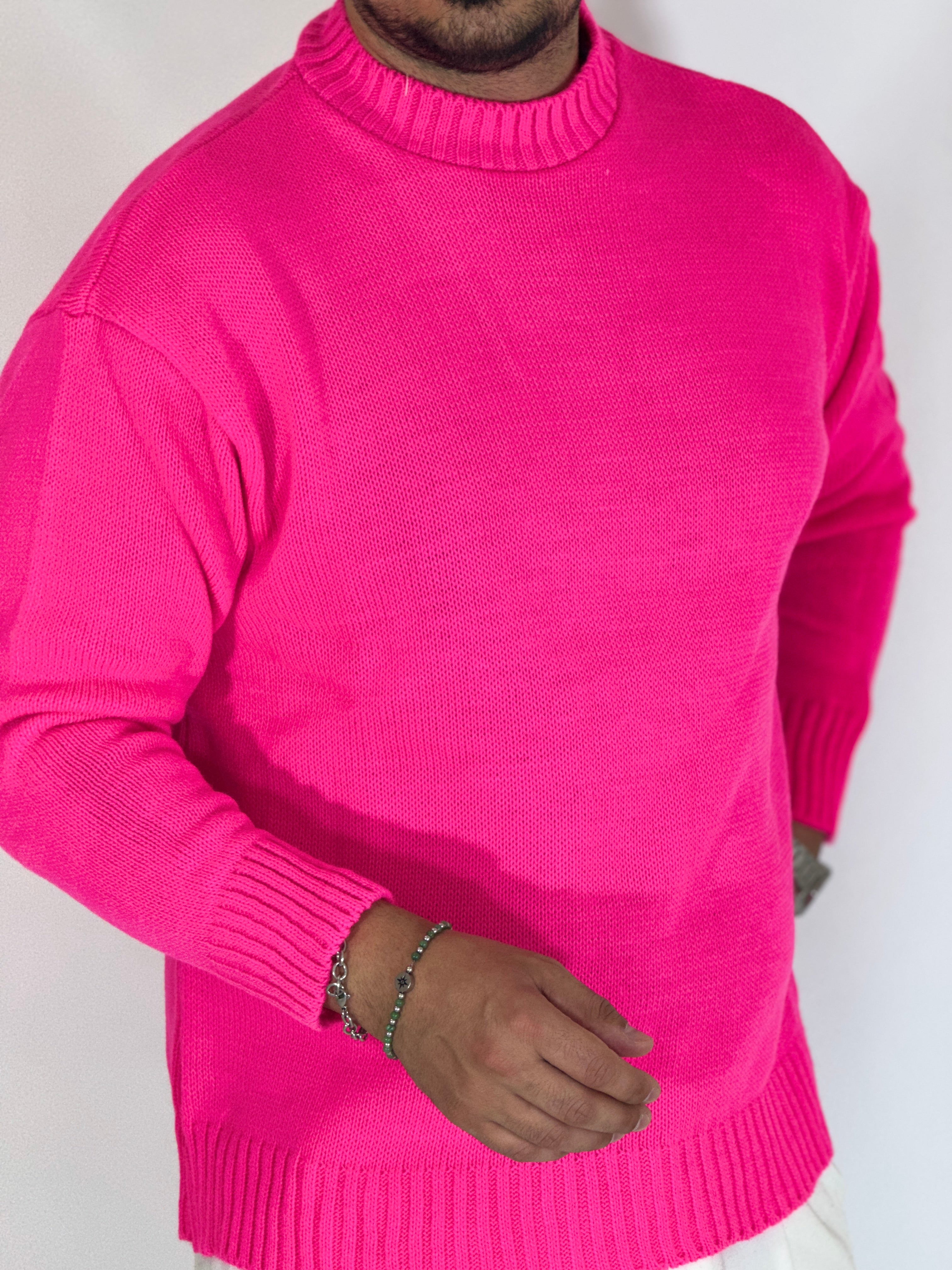 Maglione rasato bordò-fucsia AD1654