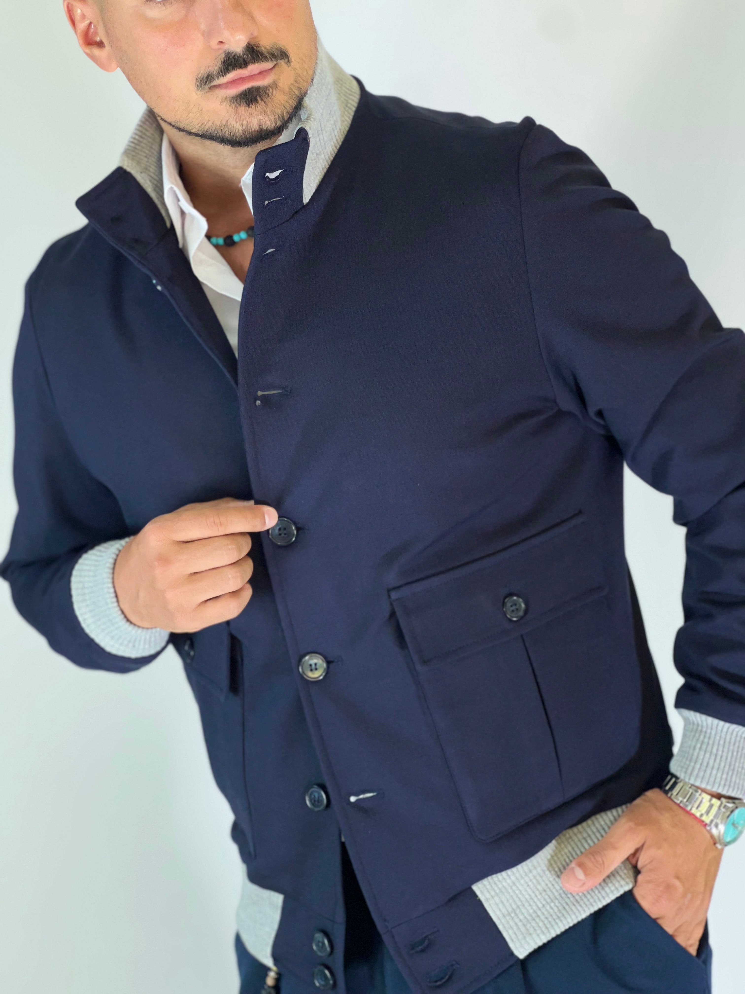 Giubbino bomber blu BECKHAM