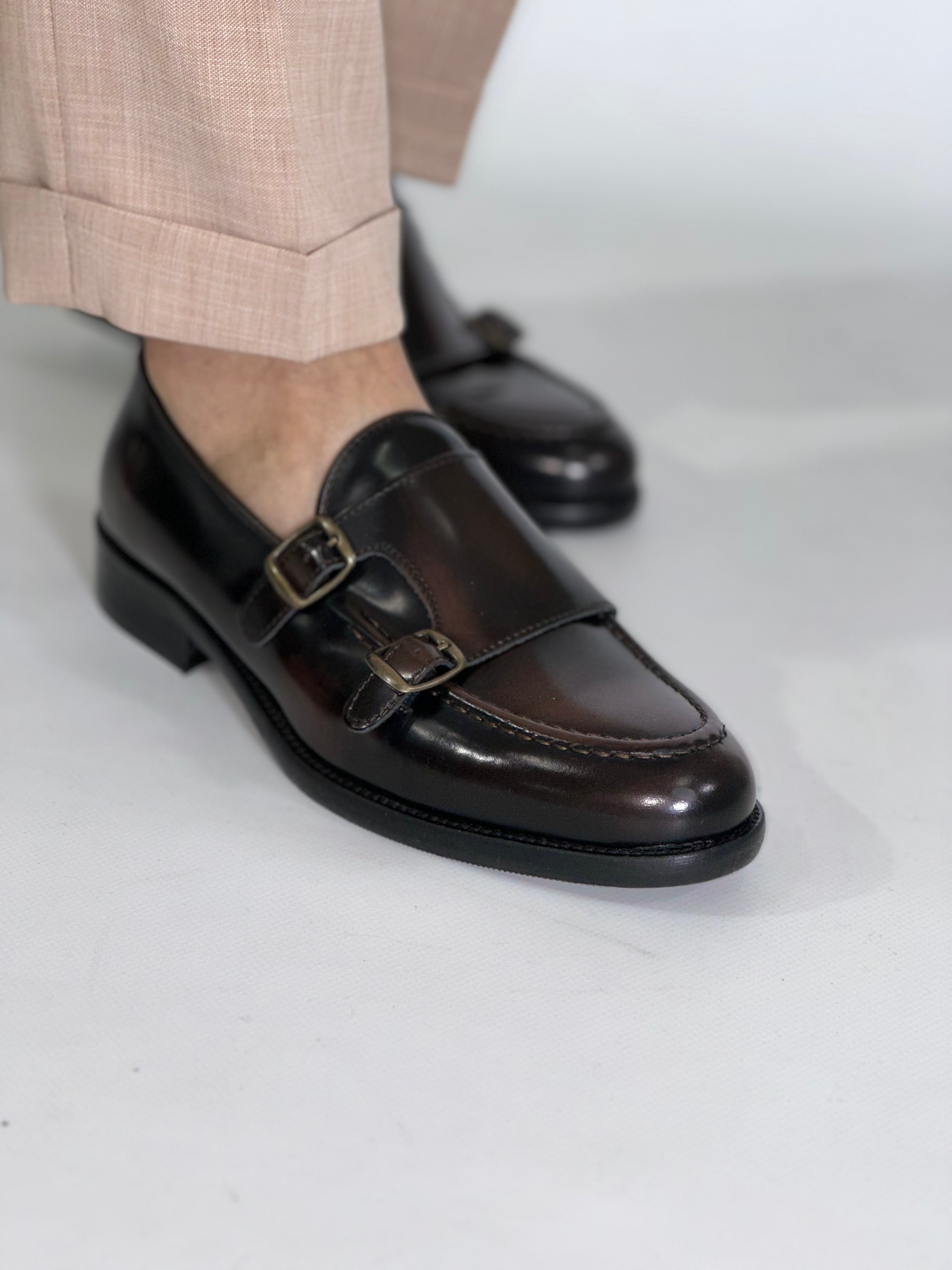 mocassino doppia fibbia castagno ELEMP