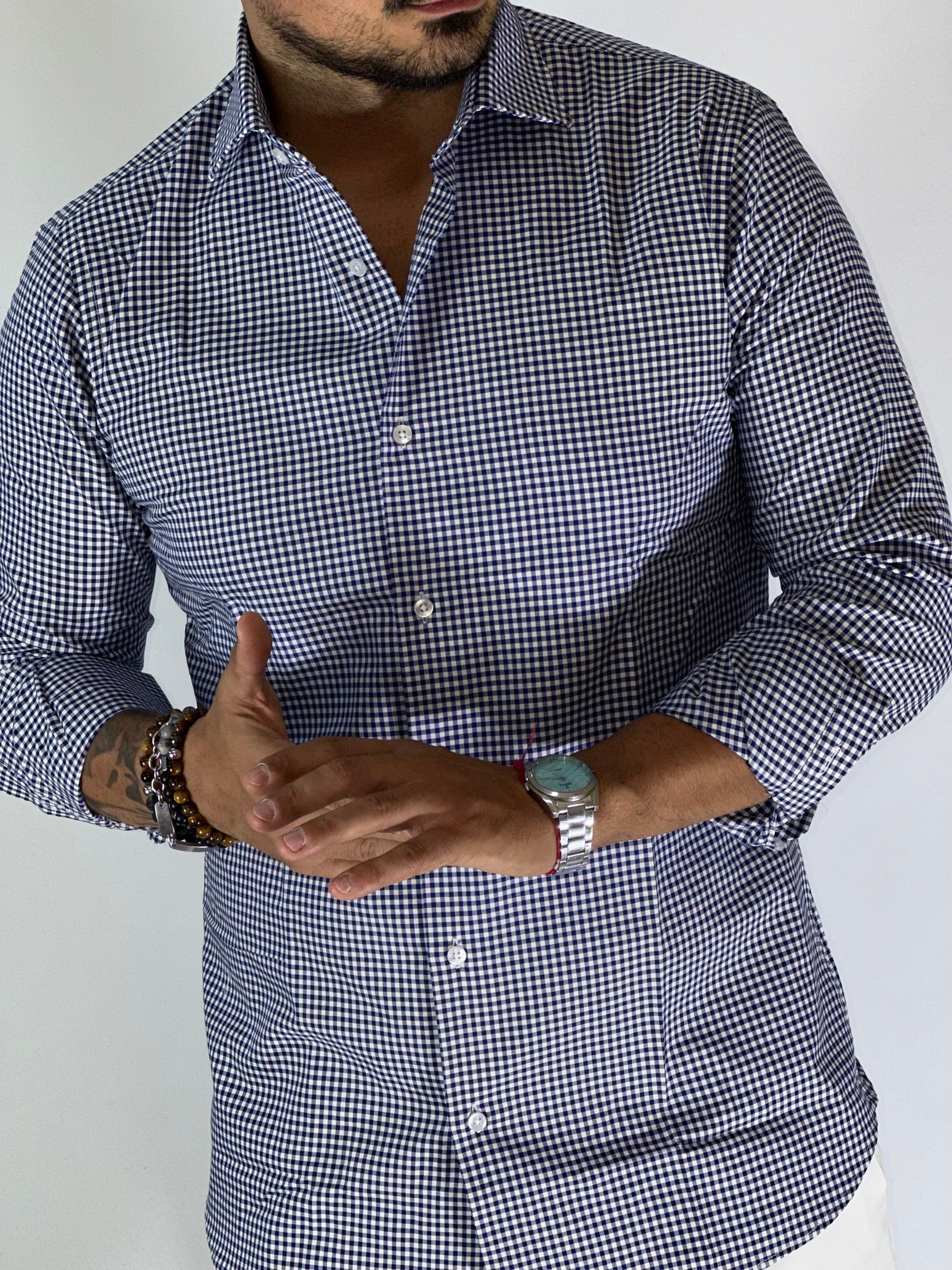 Camicia quadro blu MIGLIACCIO