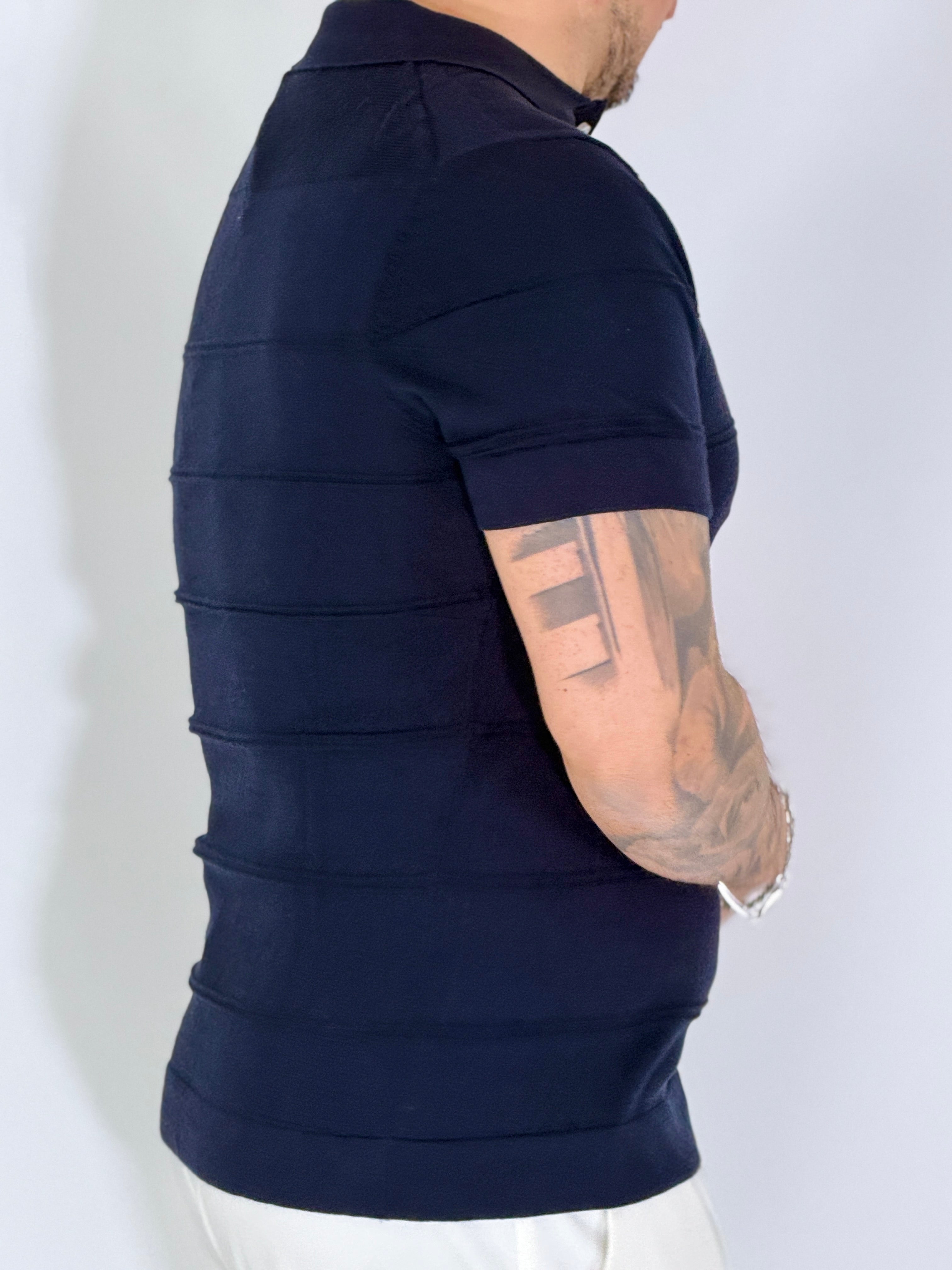 Polo fantasia blu M04B