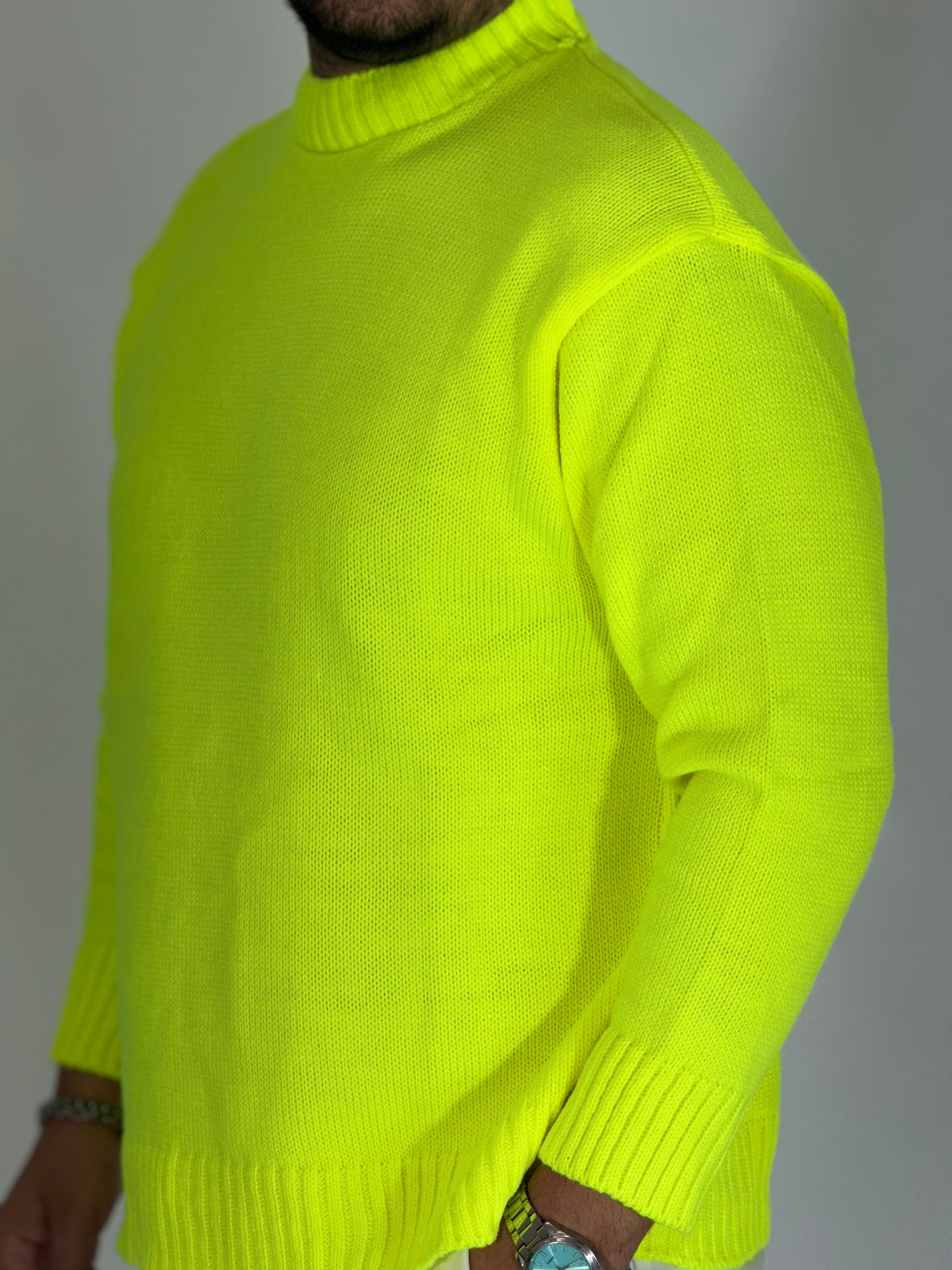 Maglione rasato giallo AD1654