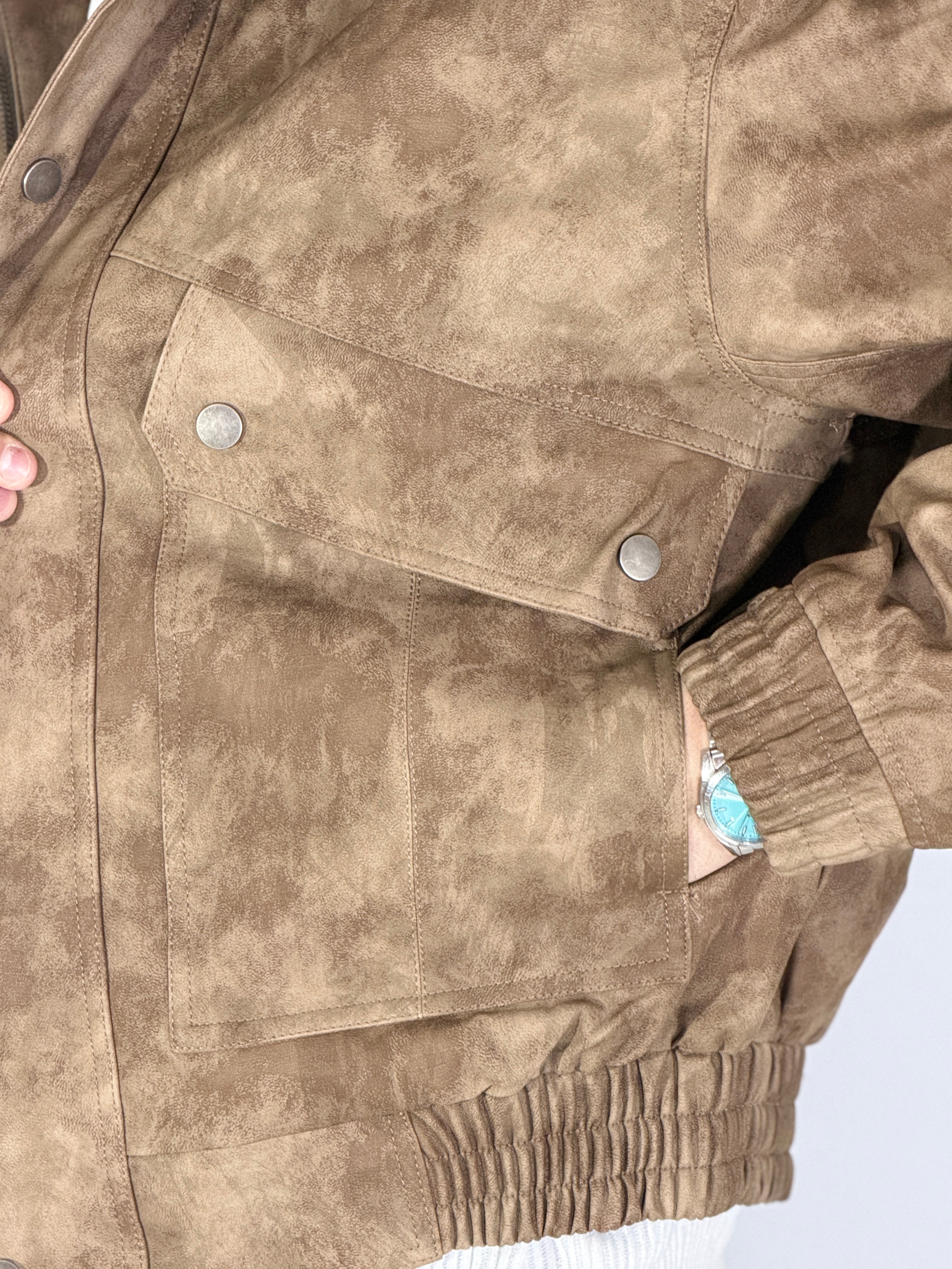 Giubbino eco-pelle marrone XH8923