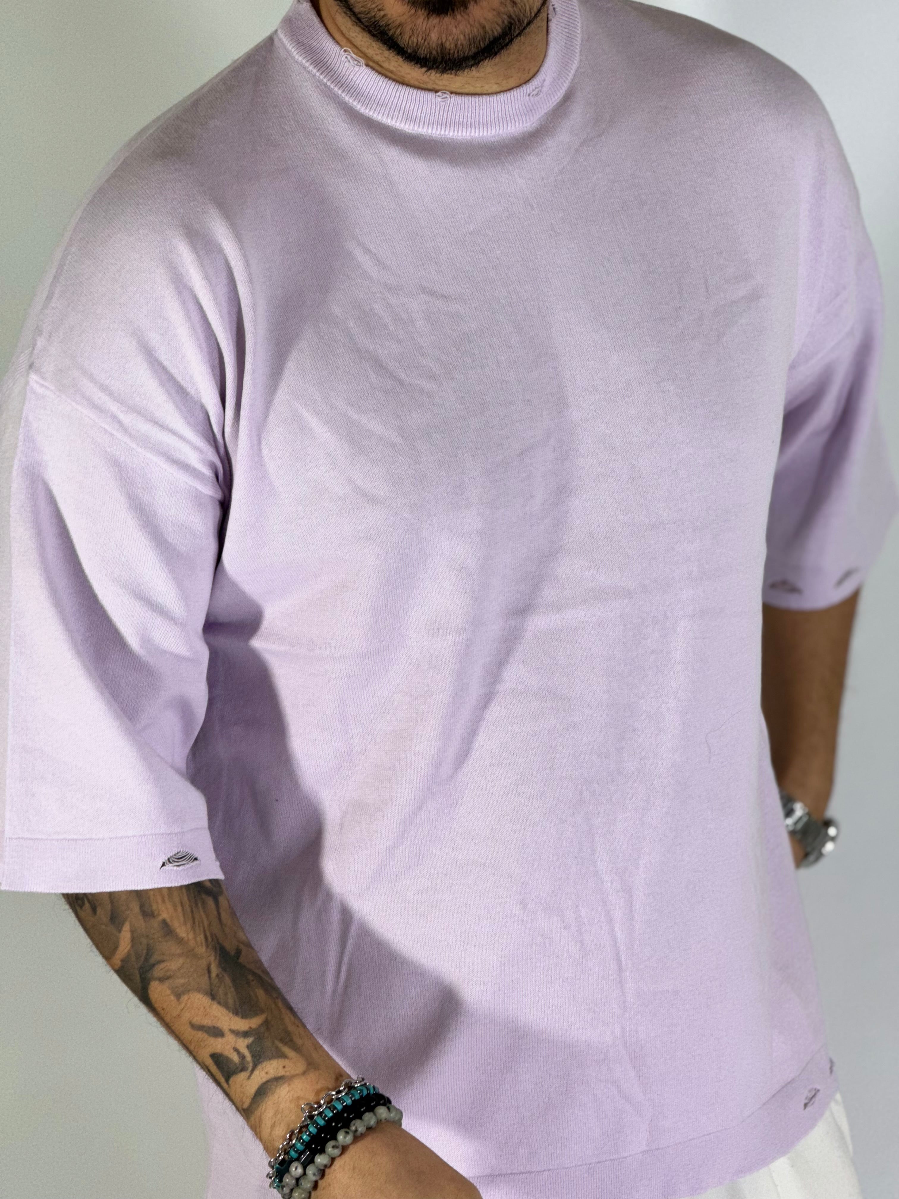 T-shirt over sfrangiata pink purple W86009