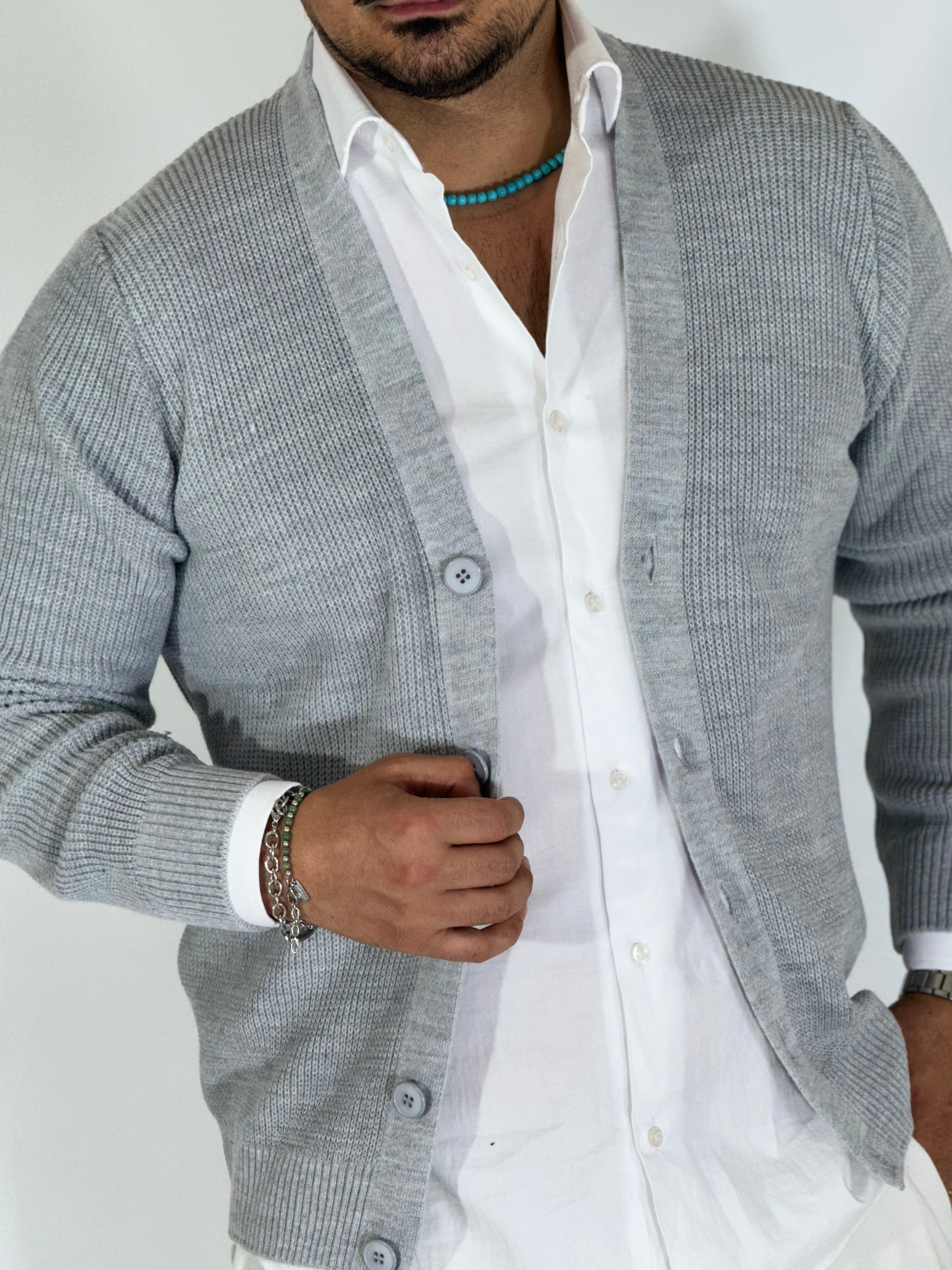Cardigan invernale scialla grigio BPK2507