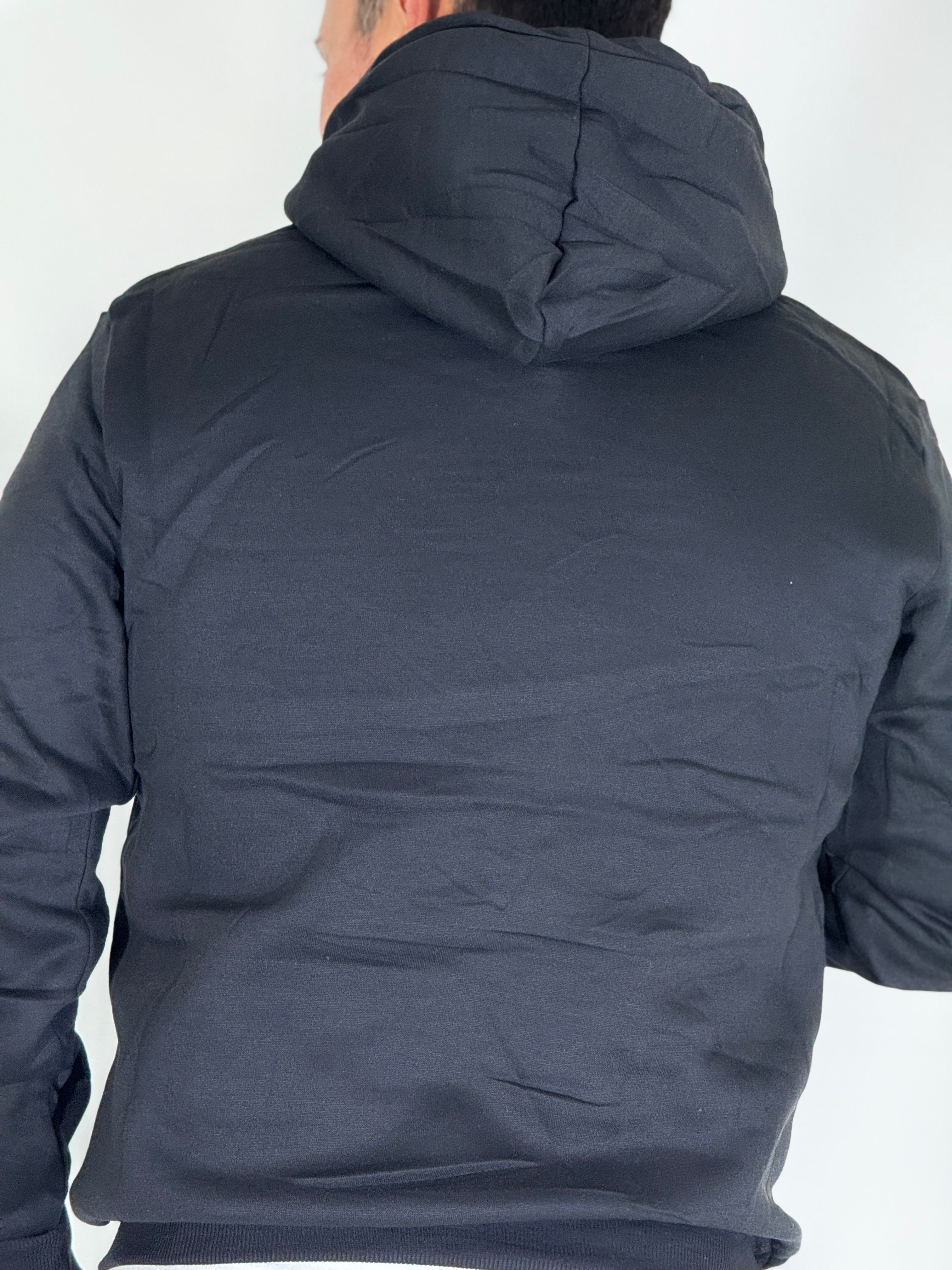 Felpa felpata con cappuccio nera LOGO B-2010