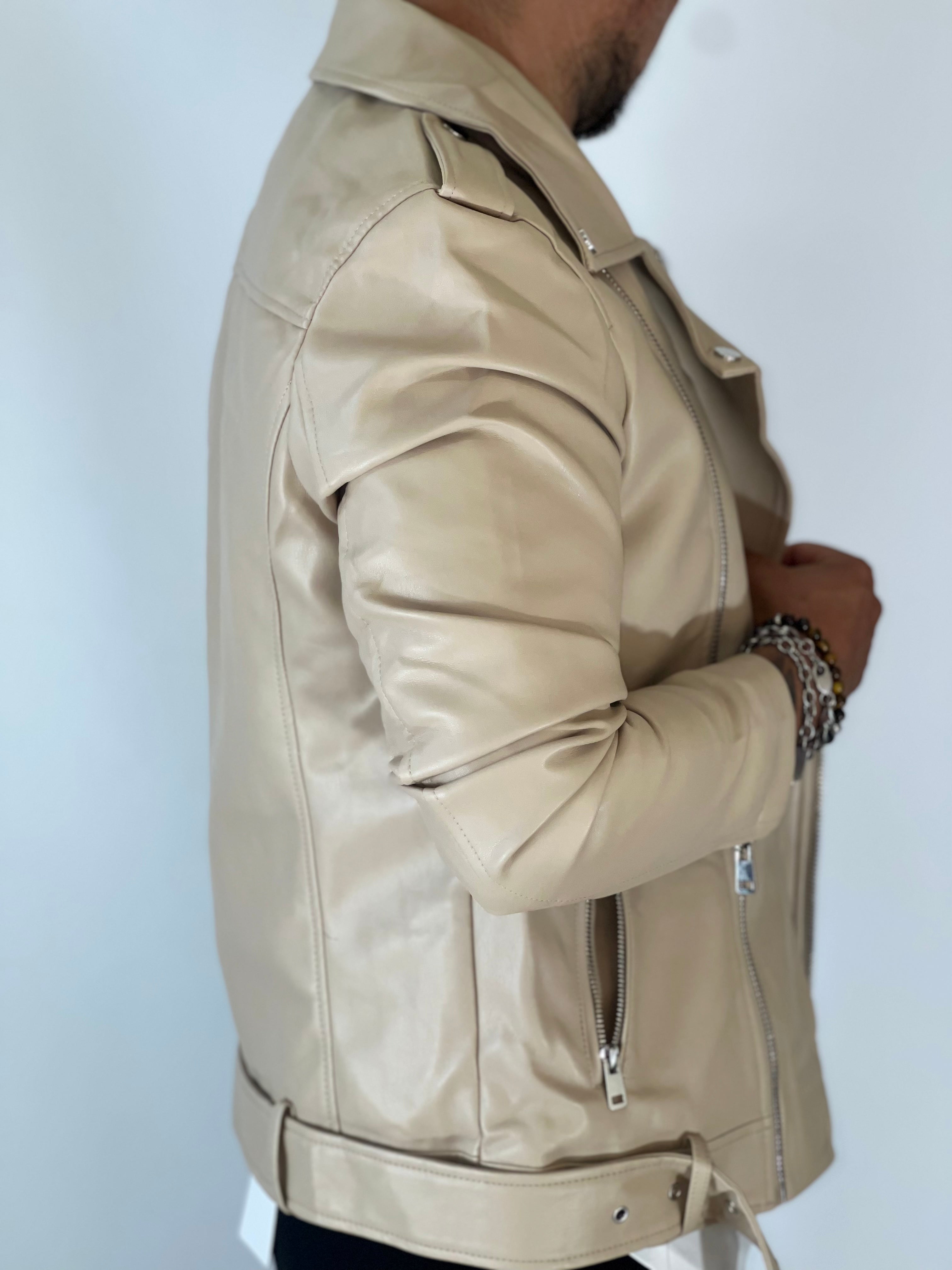 Chiodo ecopelle beige AD2301
