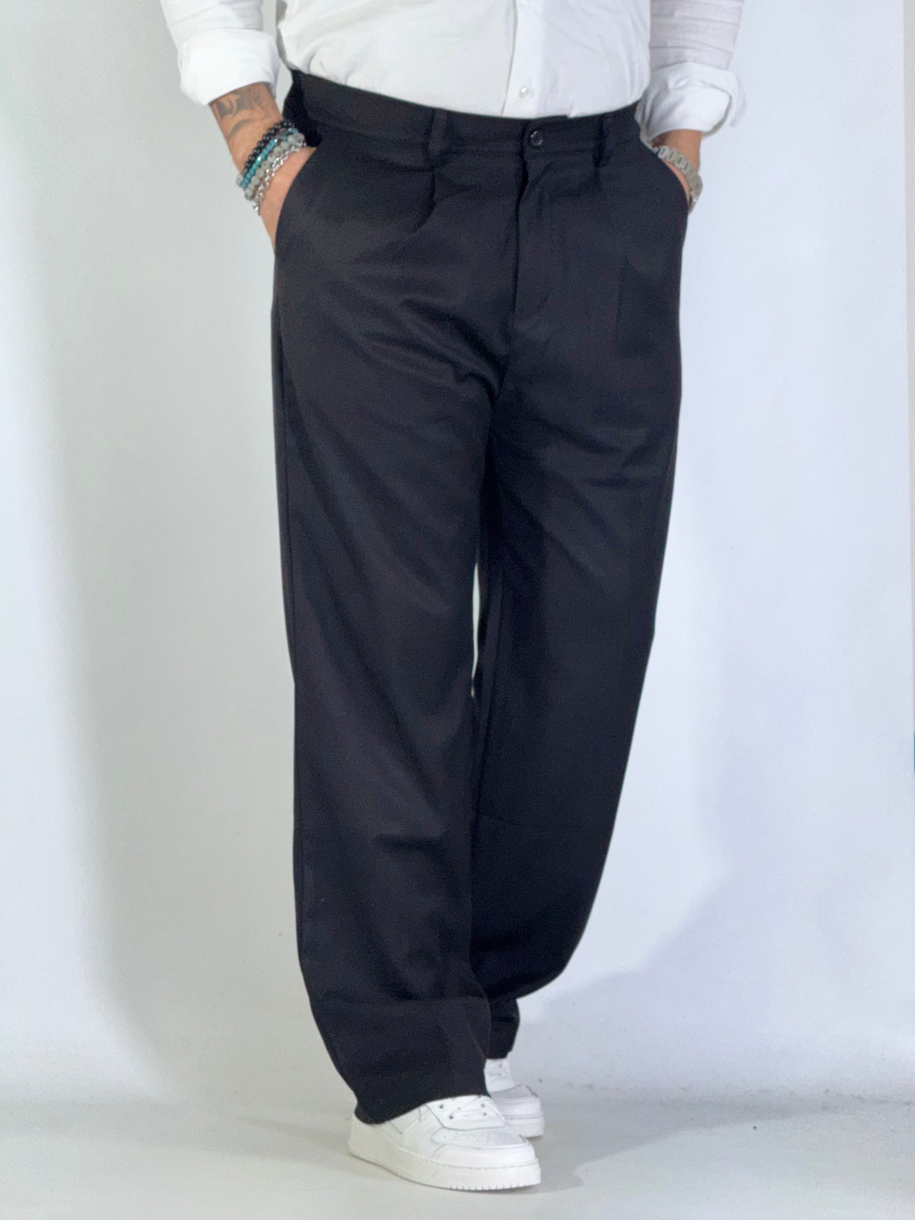 Pantalone palazzo nero UM811