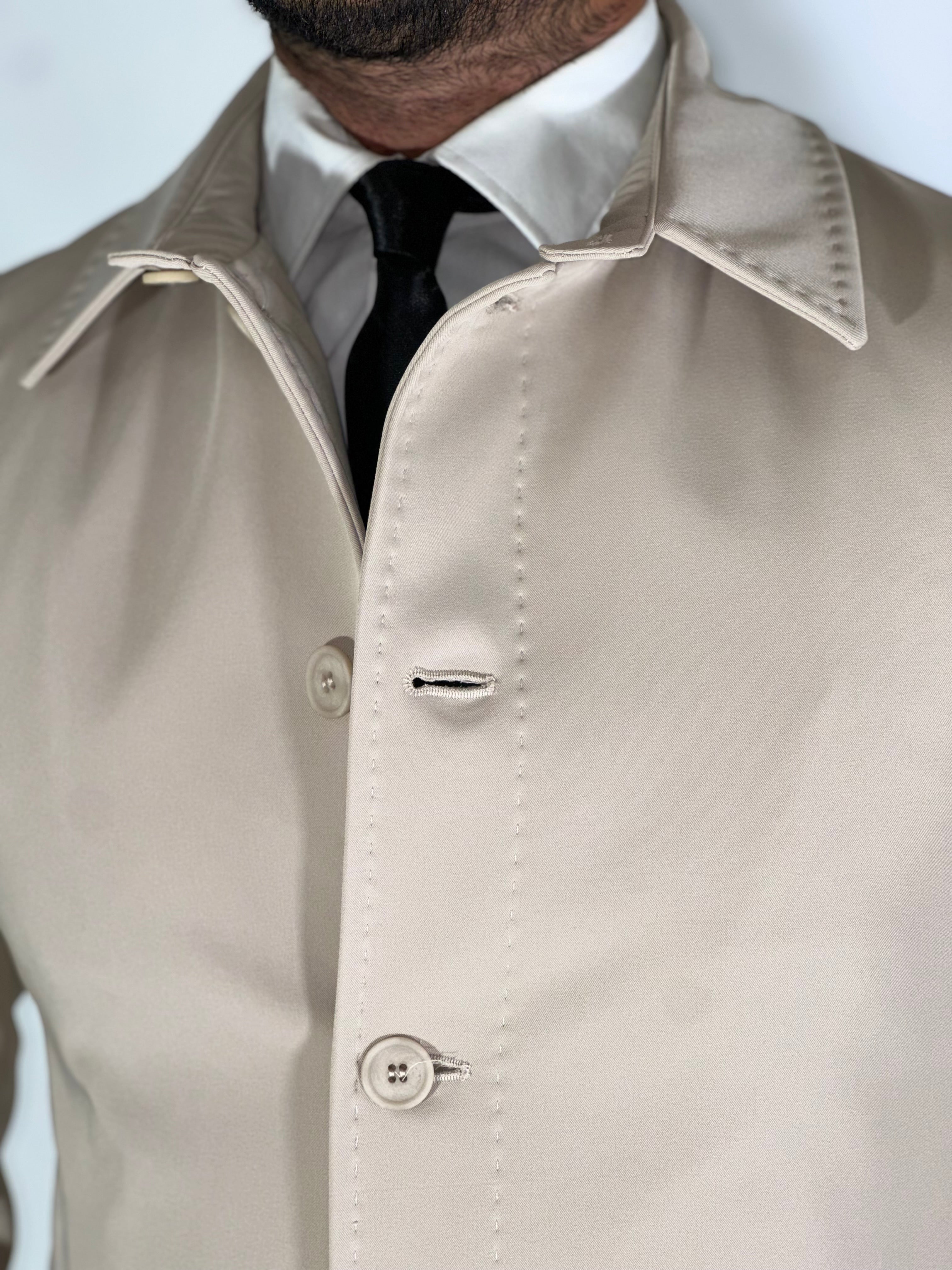 Trench spalmato imbottito beige BERLINO MARCO NILS