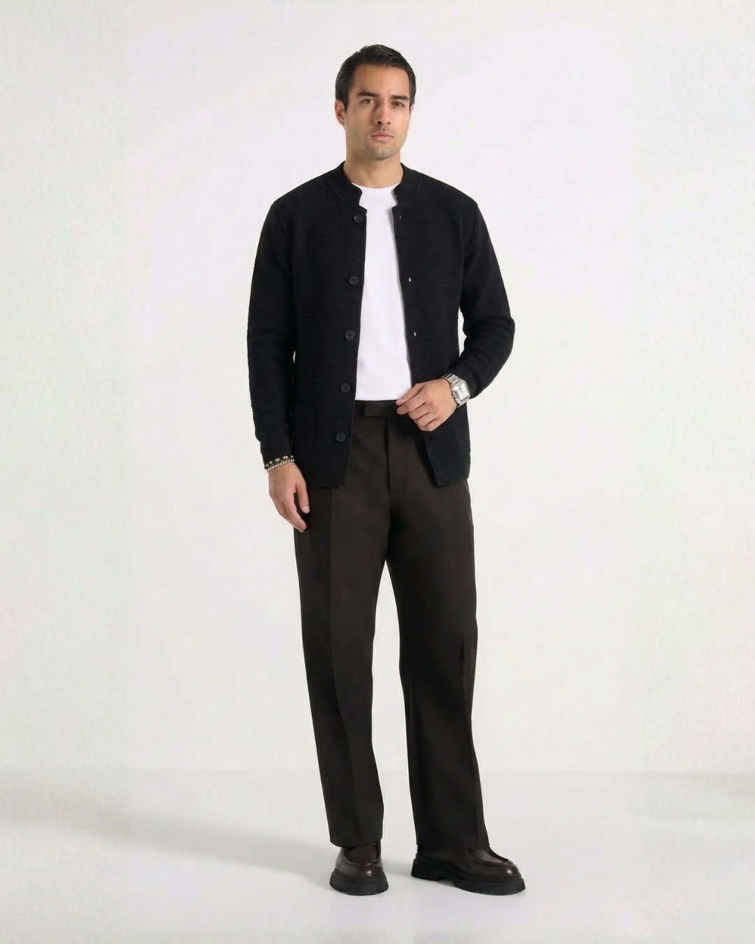 Seven · Cardigan coreano nero