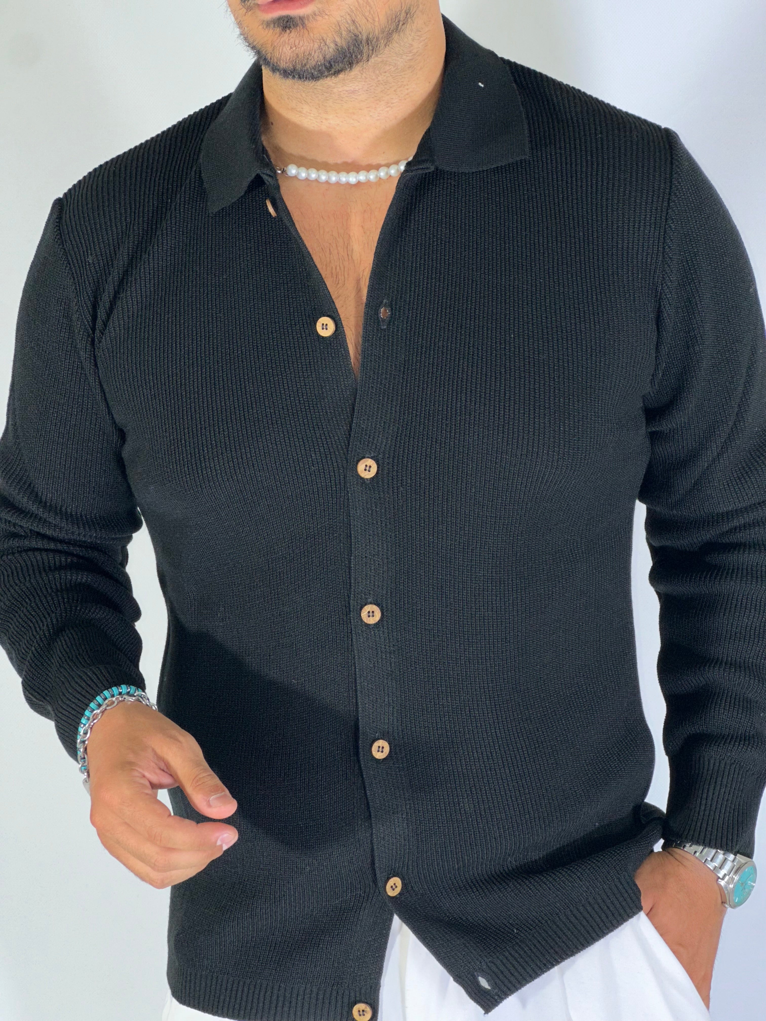 giacca camicia nera SER463