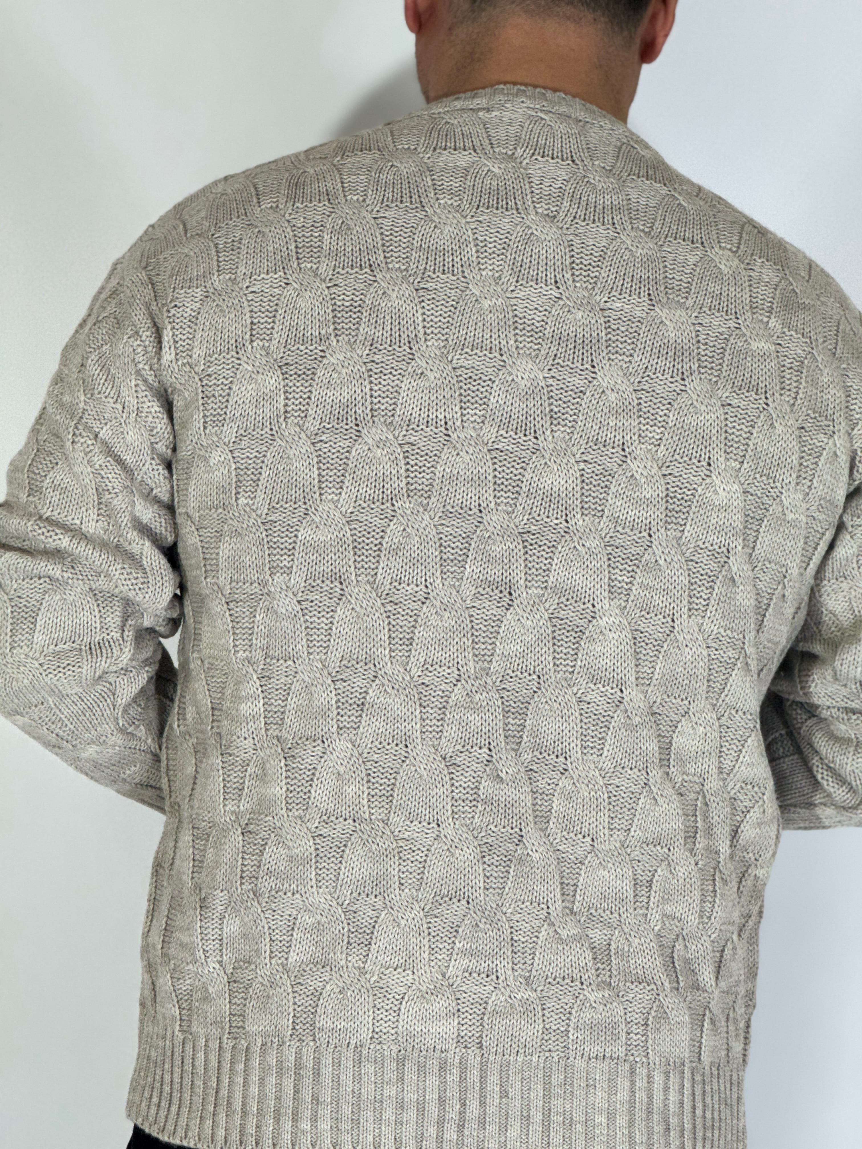 Maglia con trecce beige BK77006