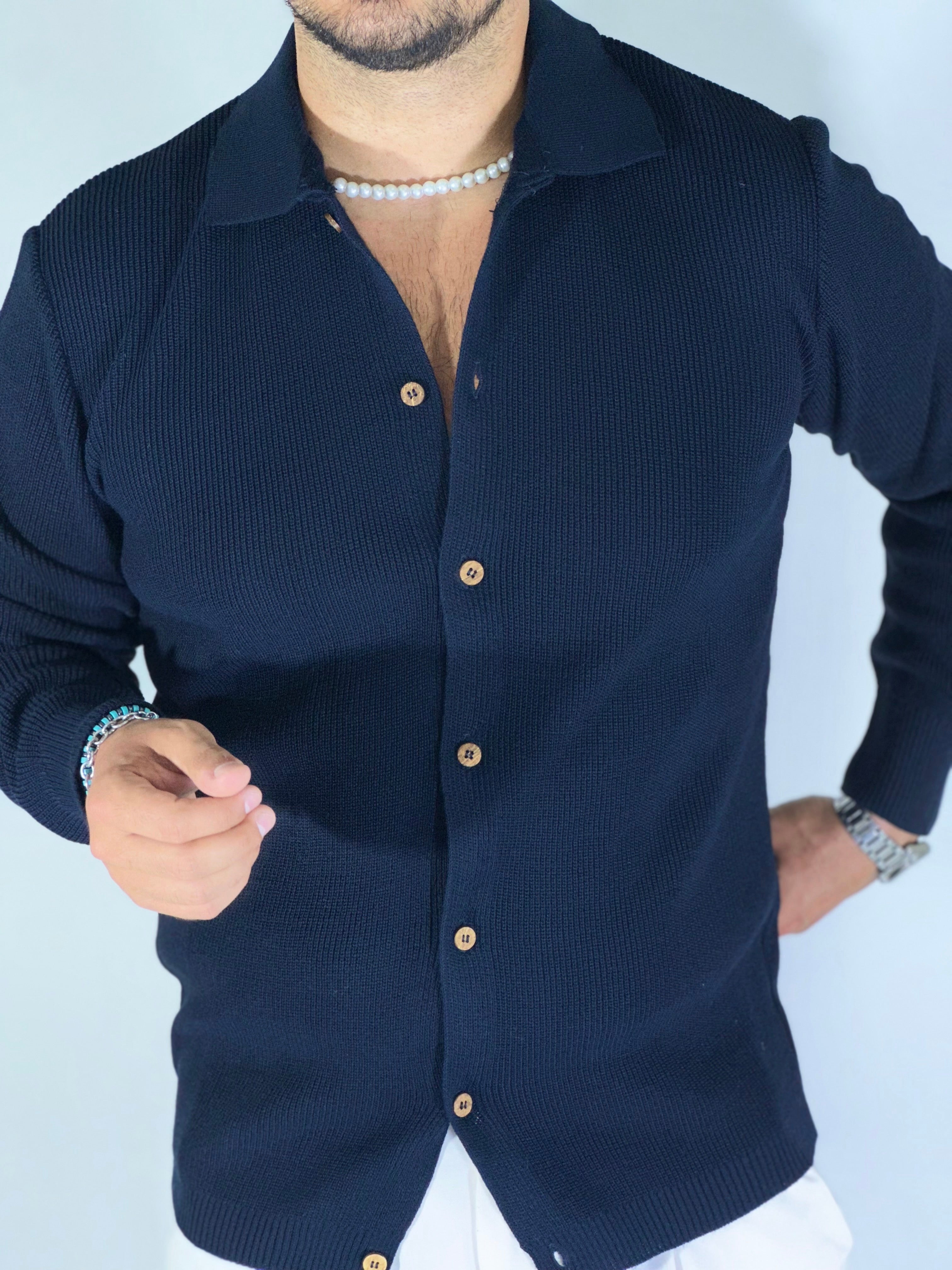 giacca camicia blu SER463