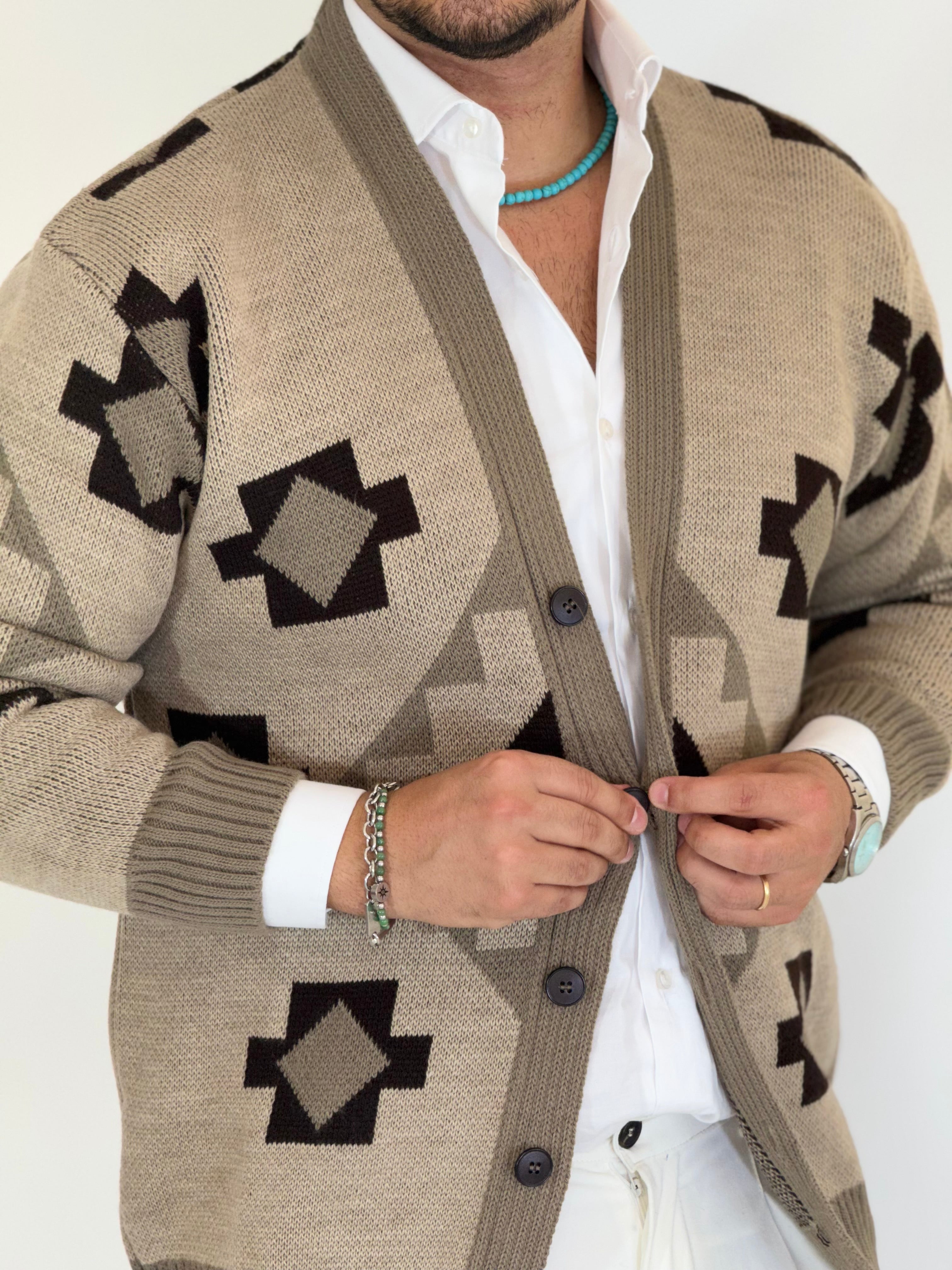 Cardigan azteco beige BPK2508