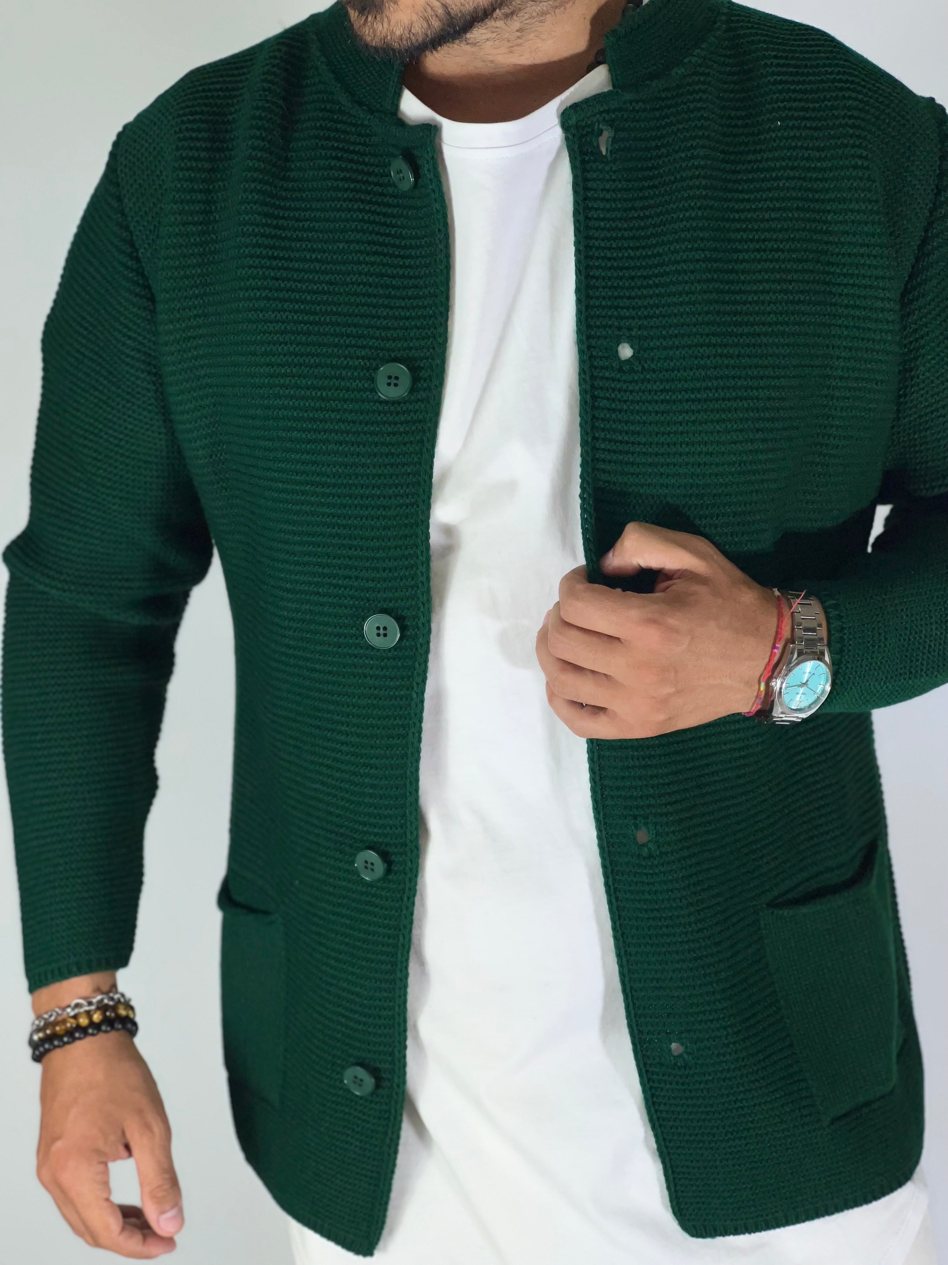 Seven · Cardigan coreano verde