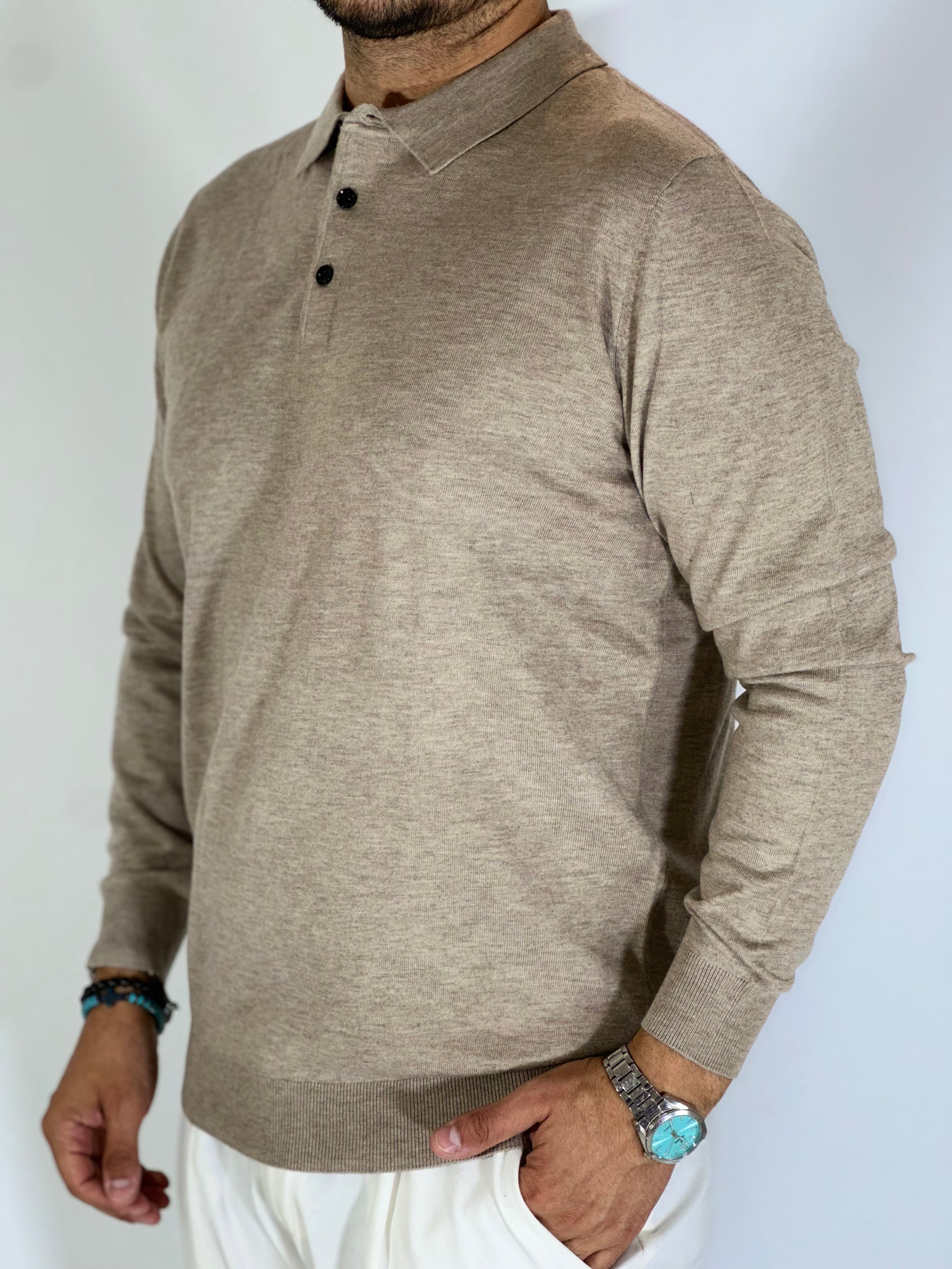 Polo bottoni JACKSONVILLE beige