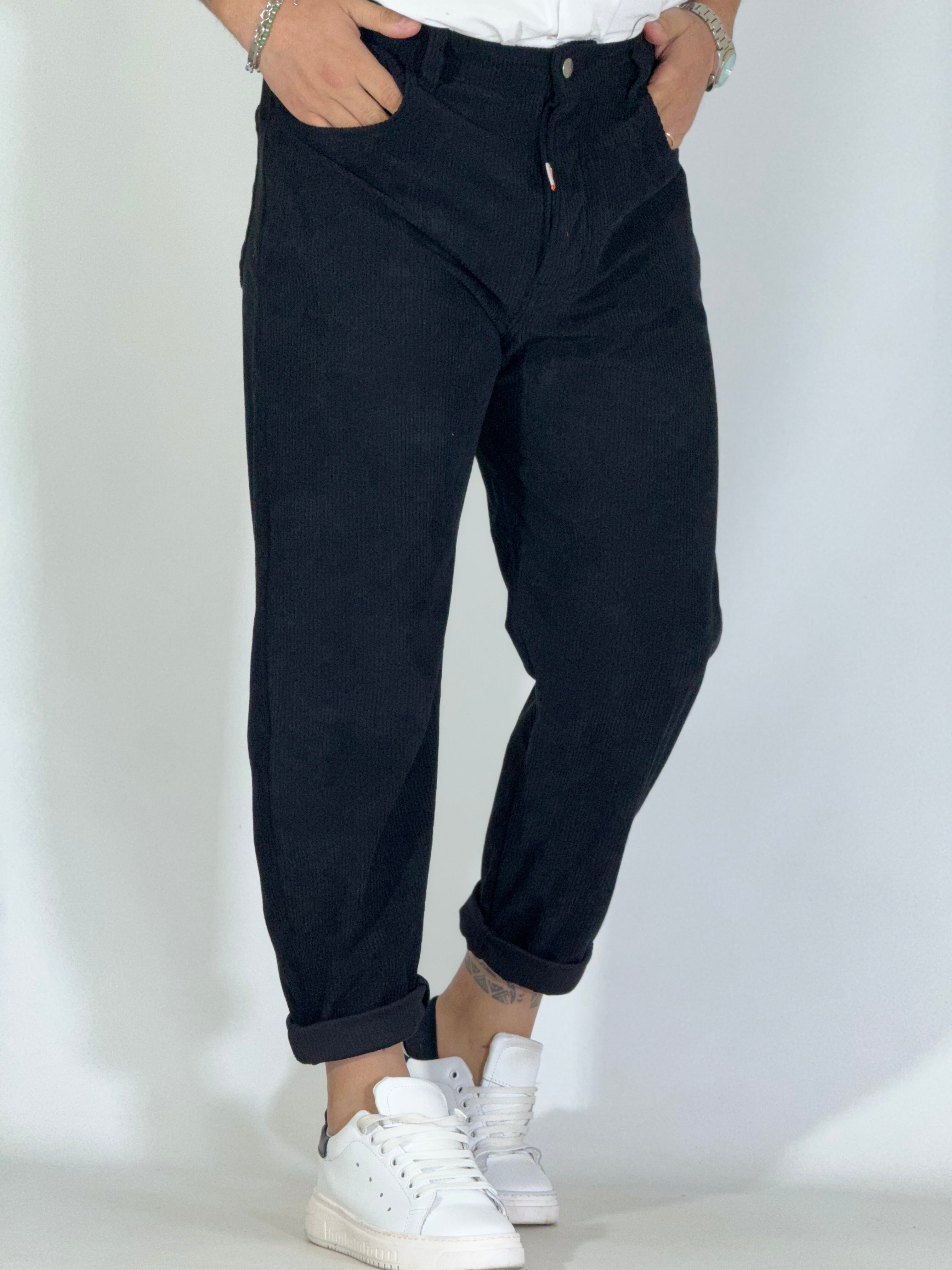 Pantalone velluto nero JAPAN