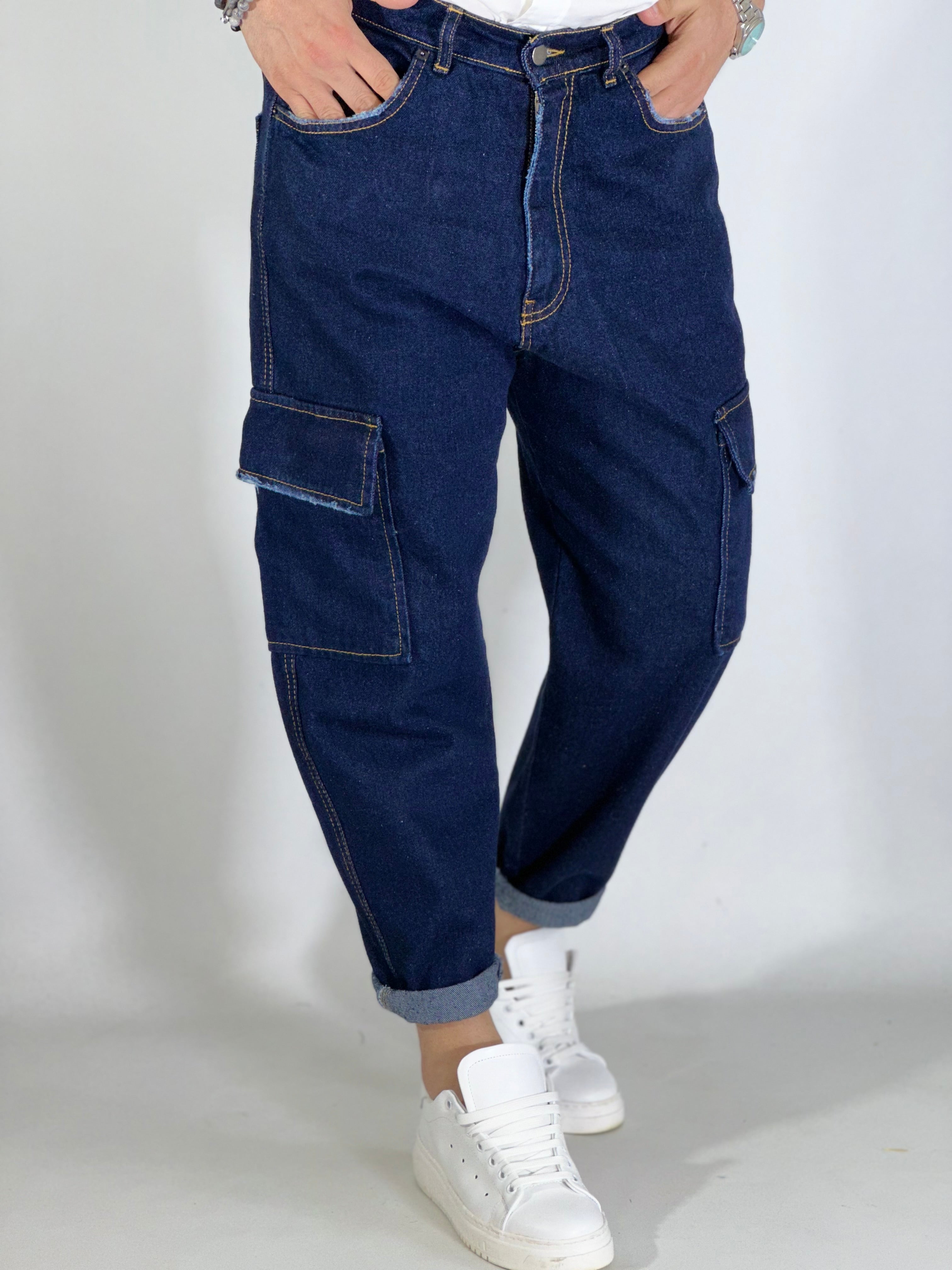 Jeans loose fit cargo SCURO GA/0624